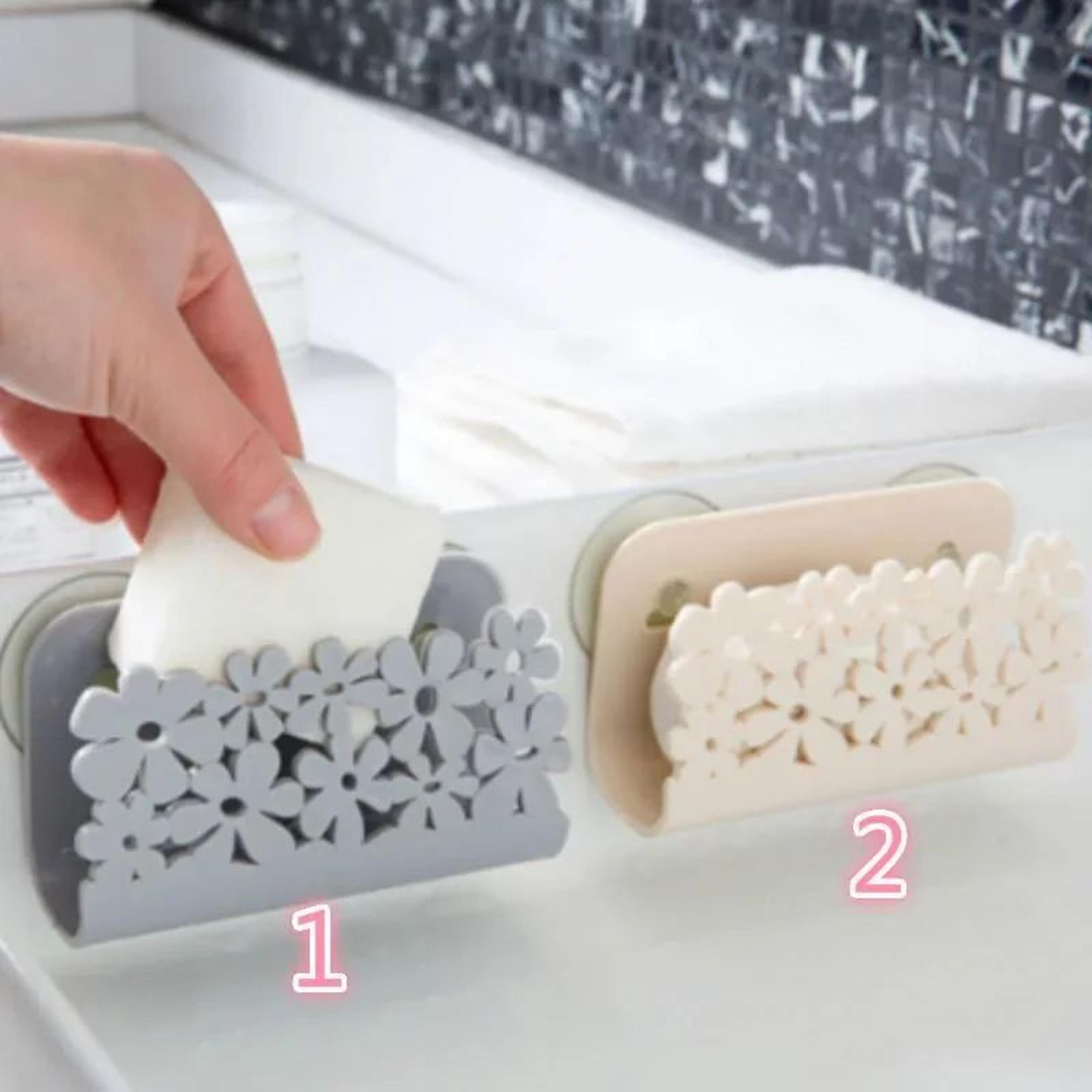 kitchen sink sponge holder dish cloth rack suction organizer