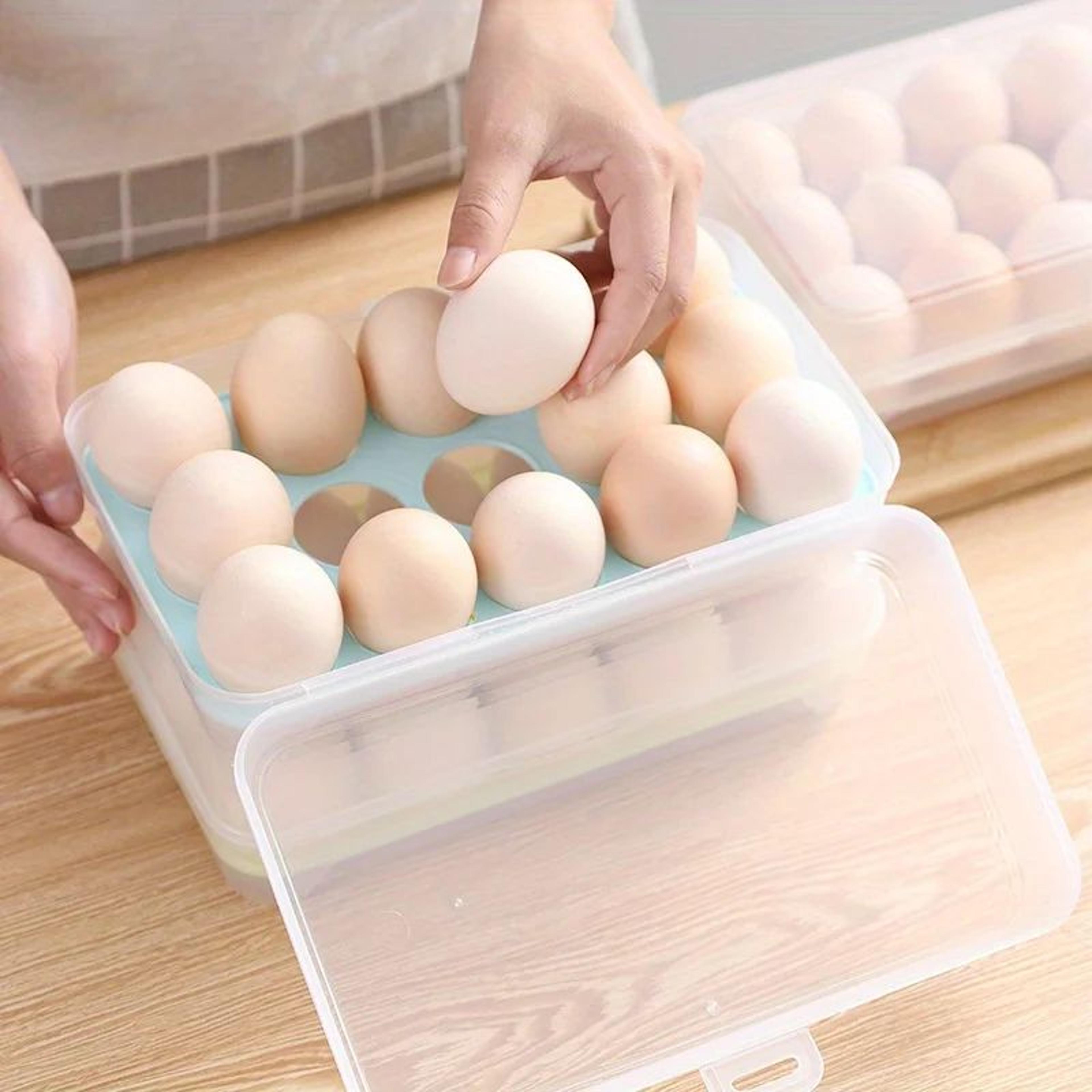 15 grid egg storage box refrigerator egg holder portable egg organizer