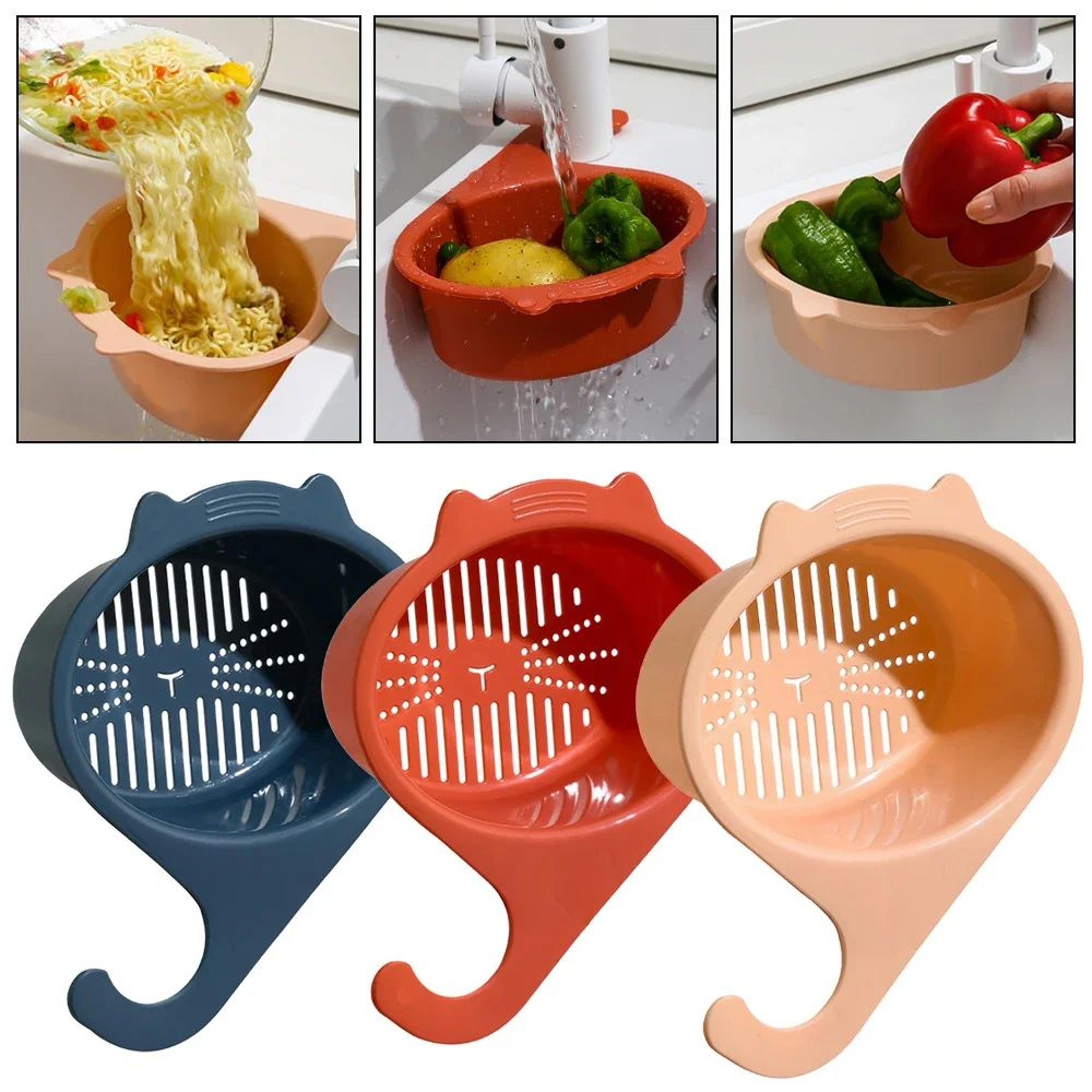 cat shape kitchen sink drain basket faucet storage organizer