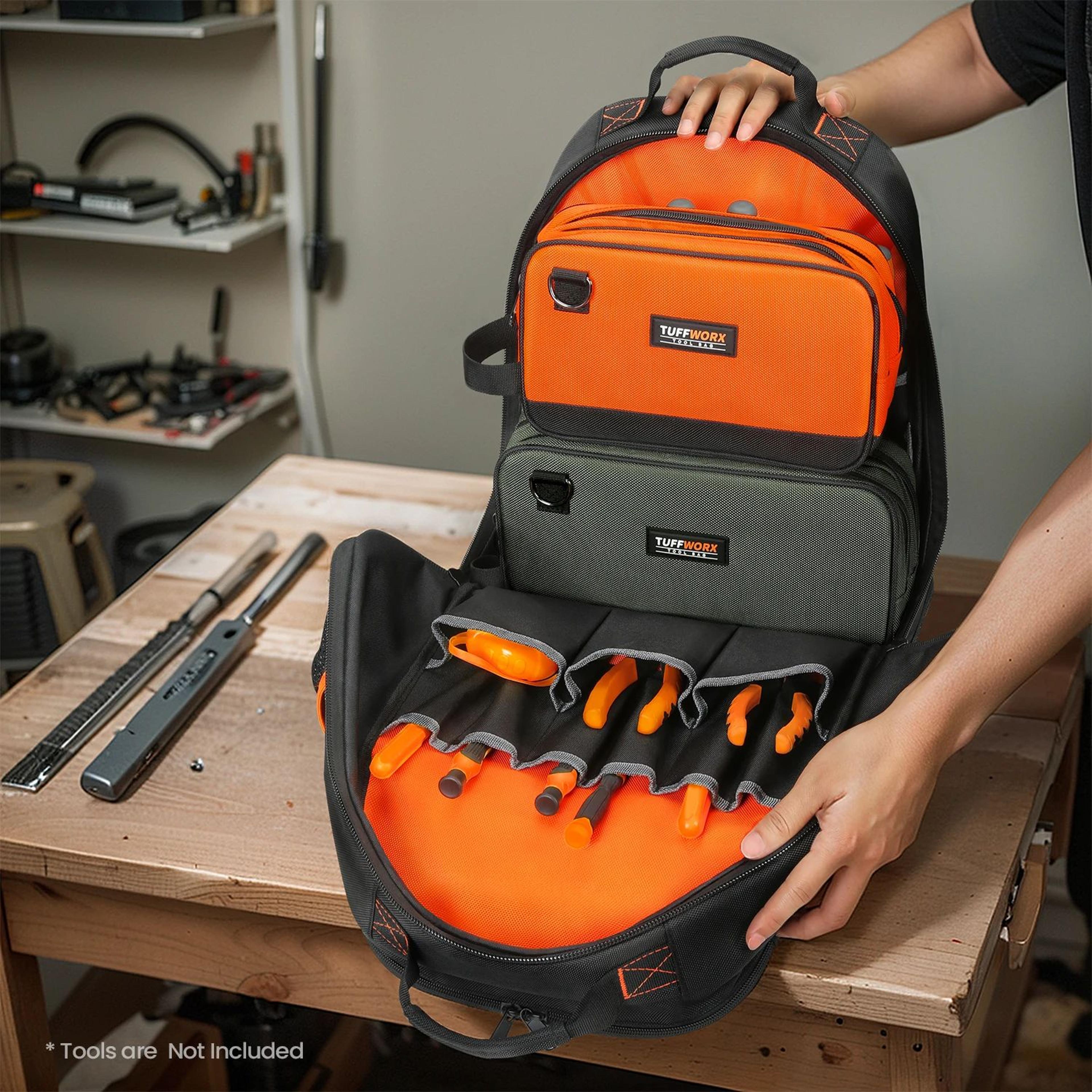 heavy duty dual compartment tool bag