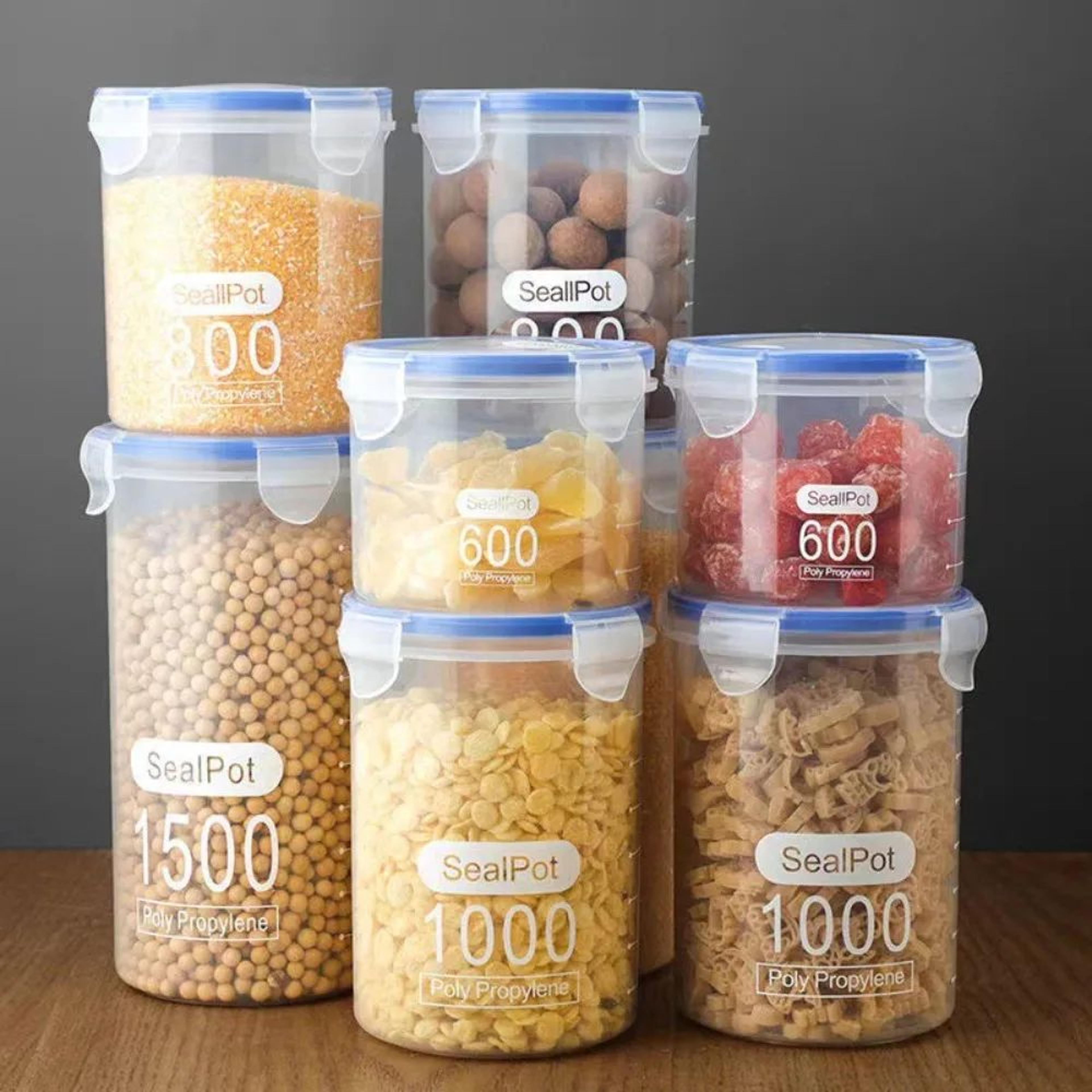 large capacity airtight food storage canister with measuring scale