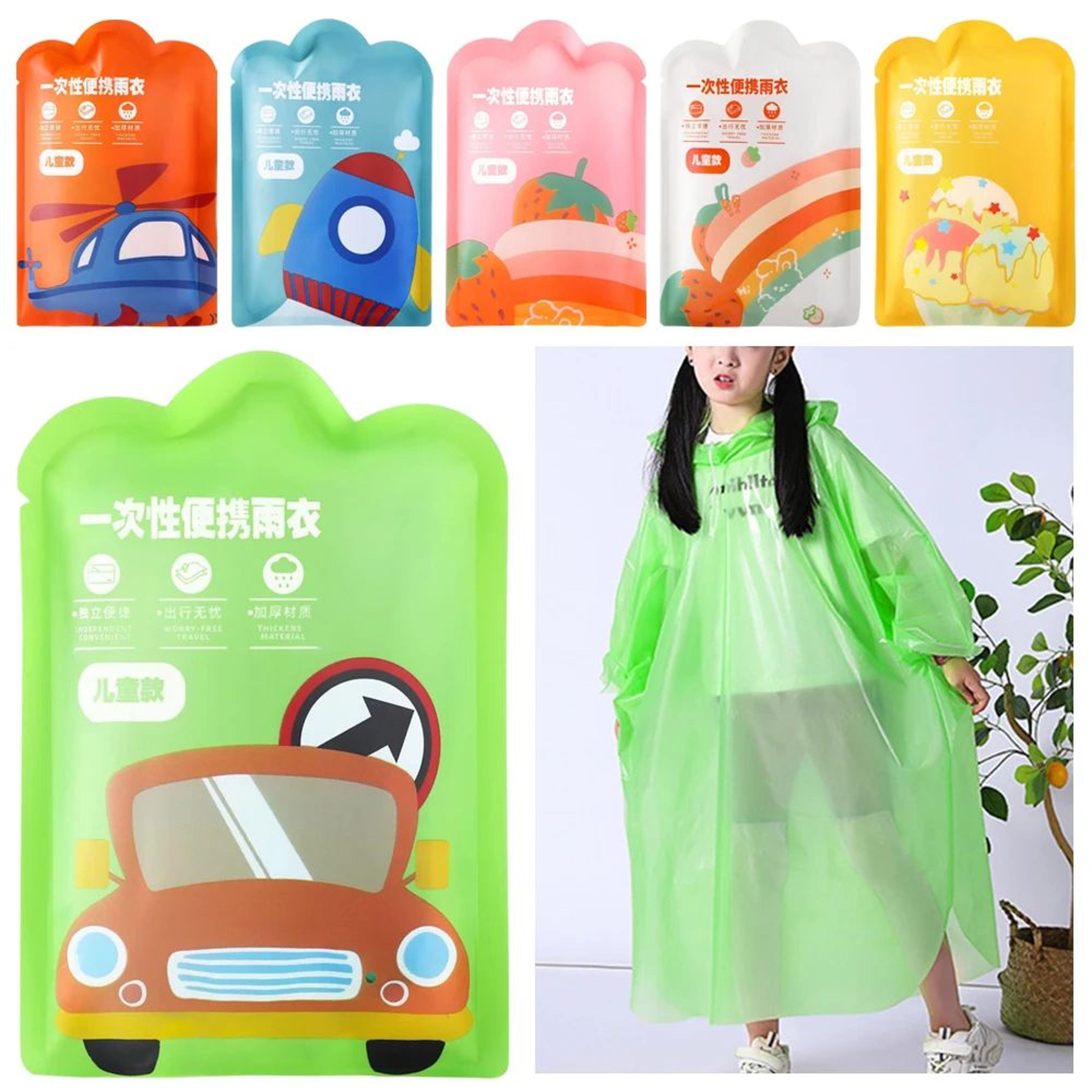 portable kids waterproof rain poncho reusable travel raincoat