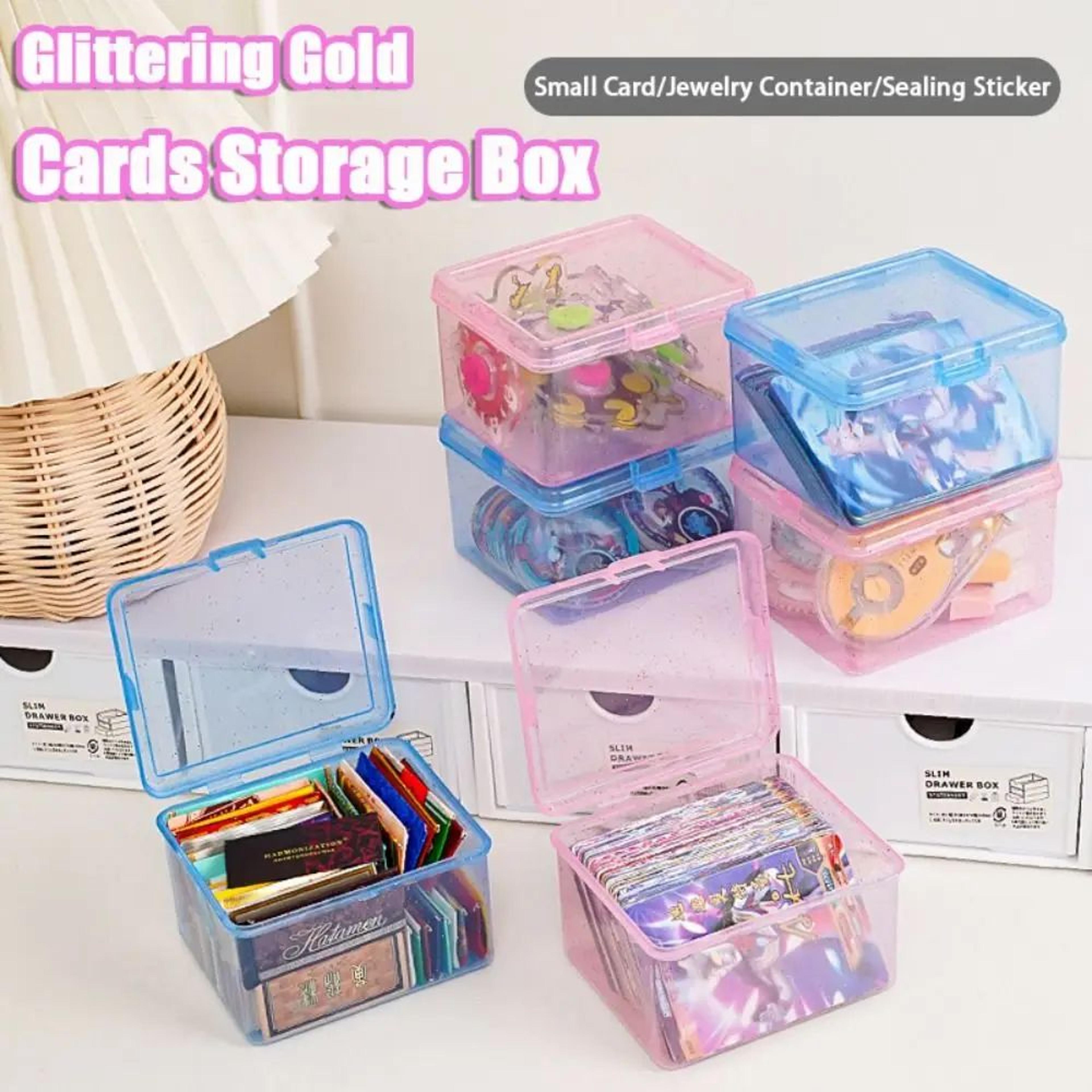 transparent plastic storage box jewelry organizer card storage case