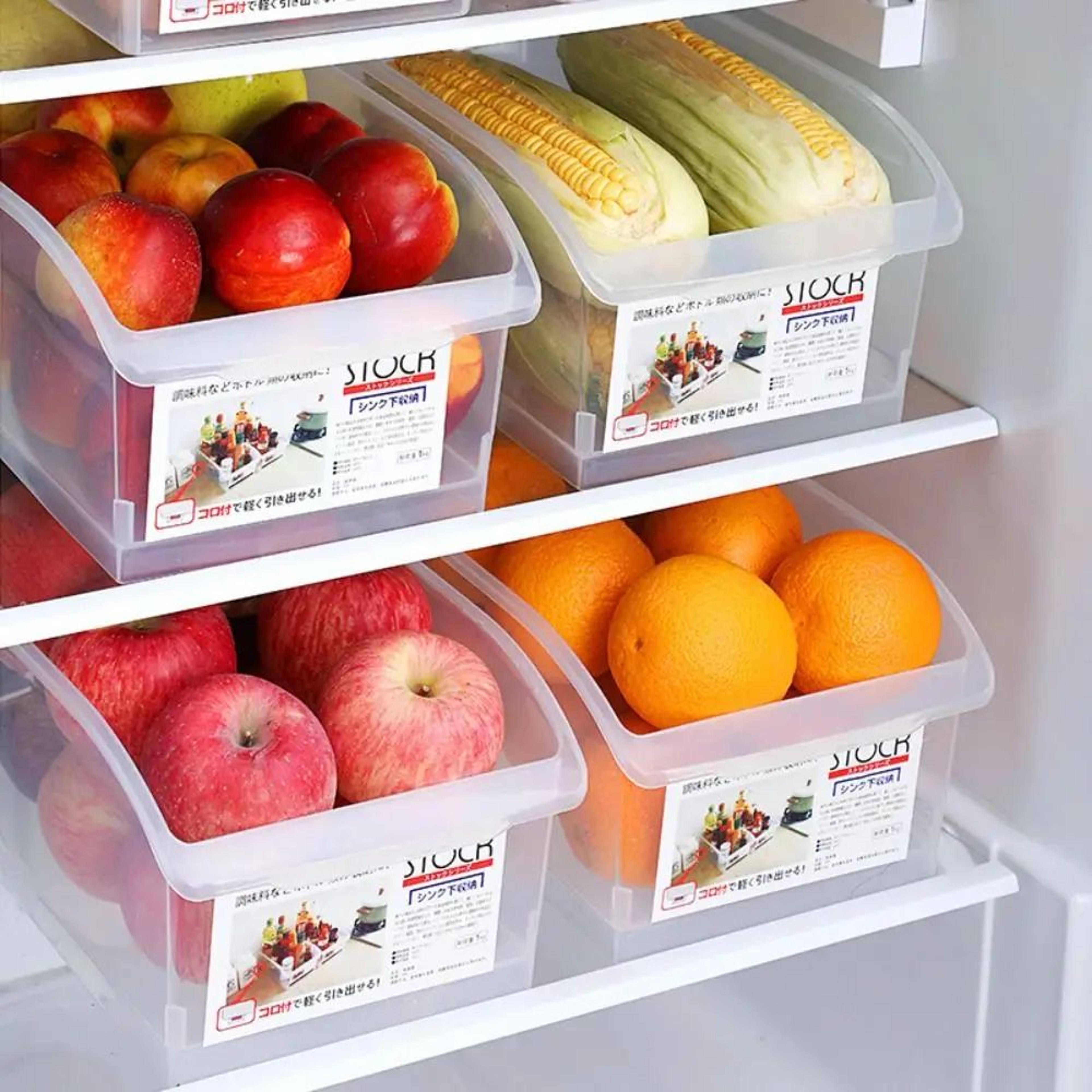 large capacity refrigerator storage bin kitchen organizer container