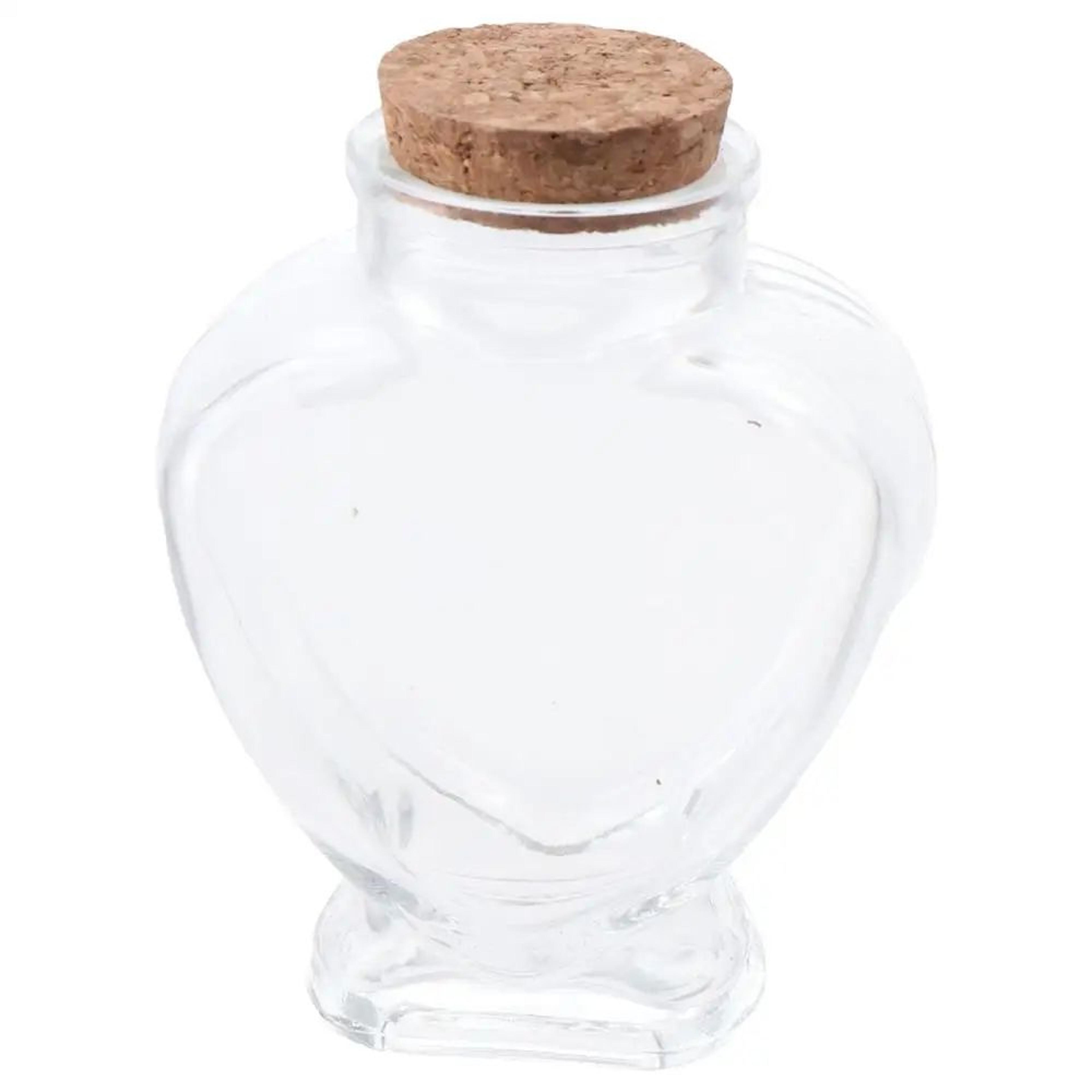 heart shaped glass wishing bottle with cork mini glass jar for crafts and gifts