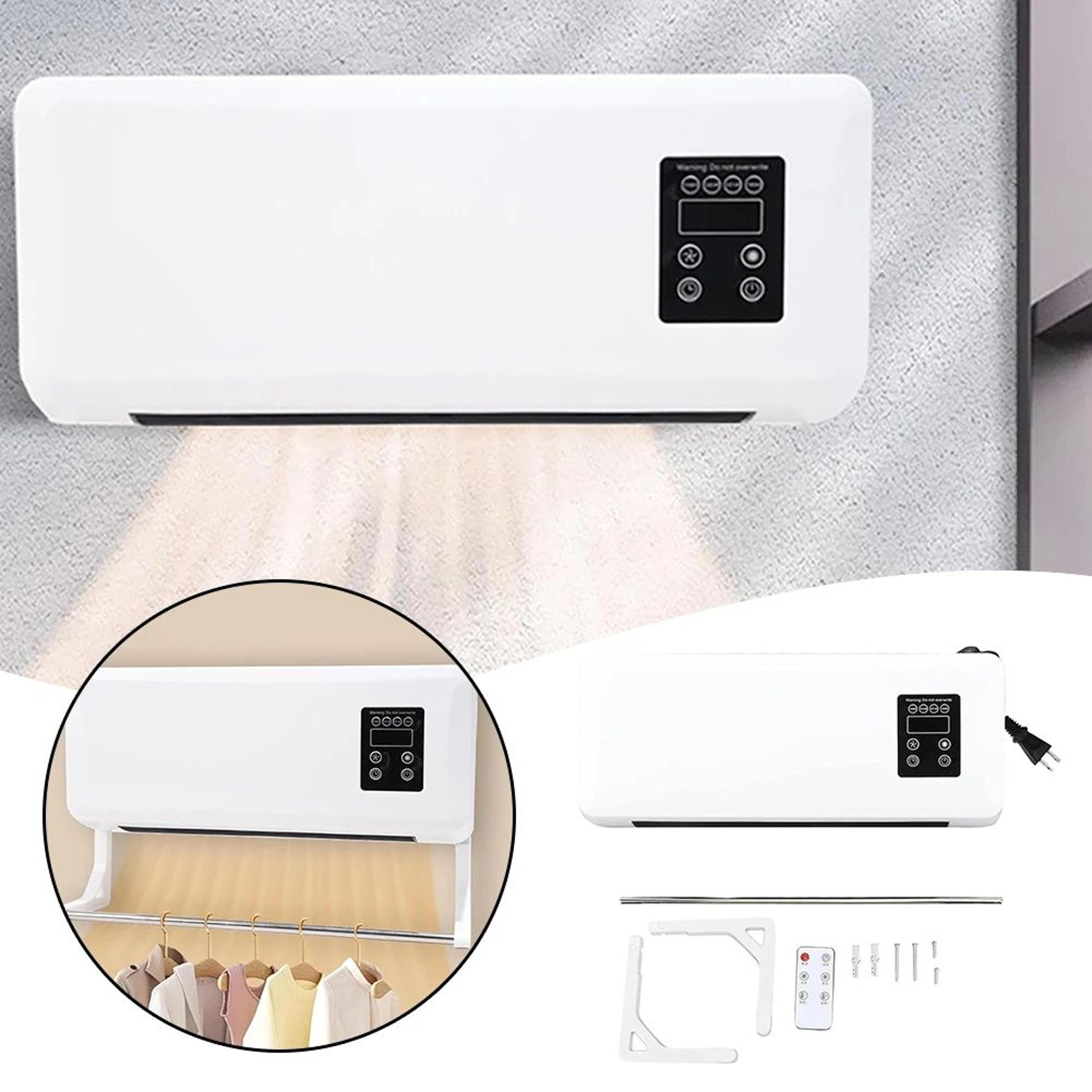 wall mounted mini air cooler and heater with remote control for home and office