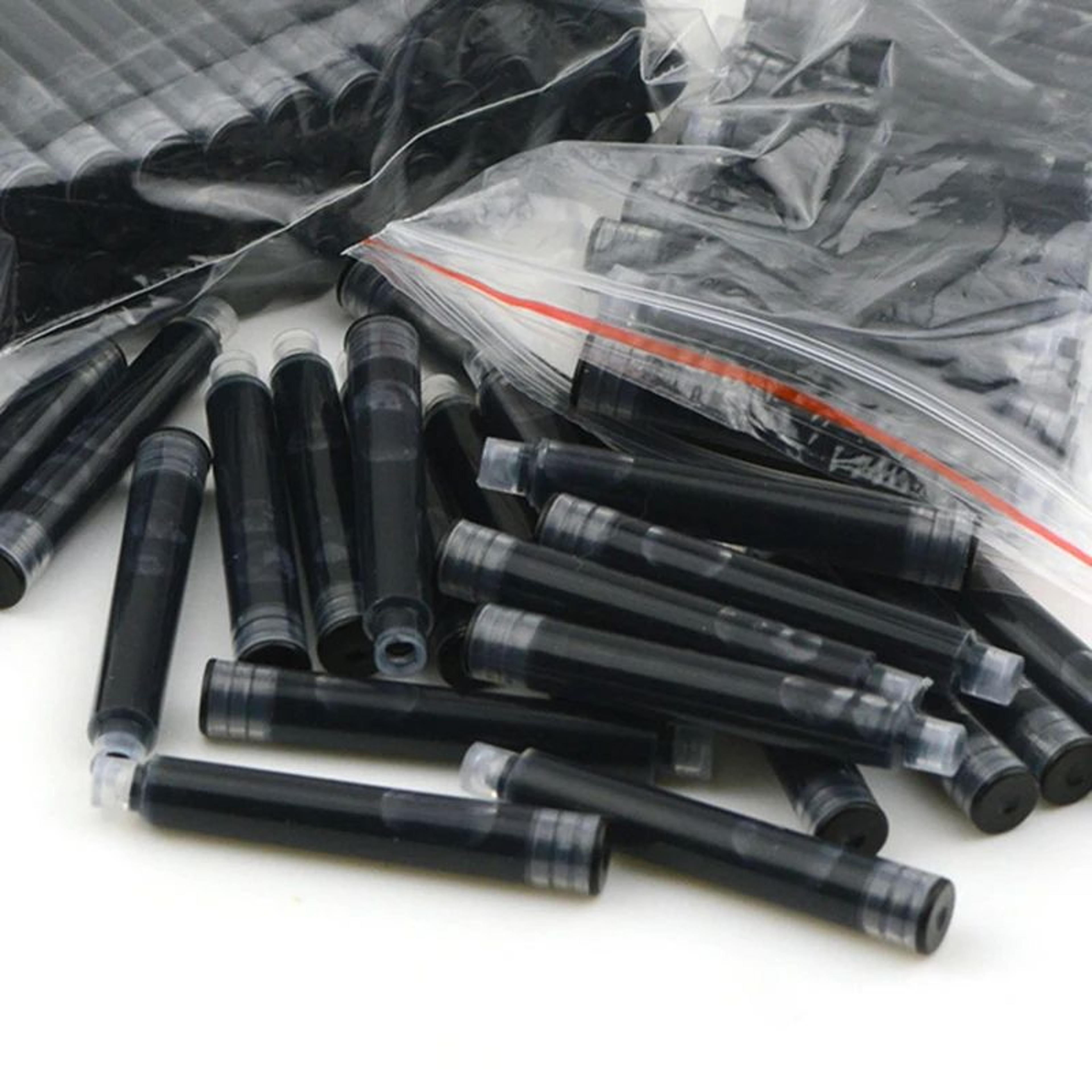 50 piece black metal fountain pen set with ink converter for office school and business
