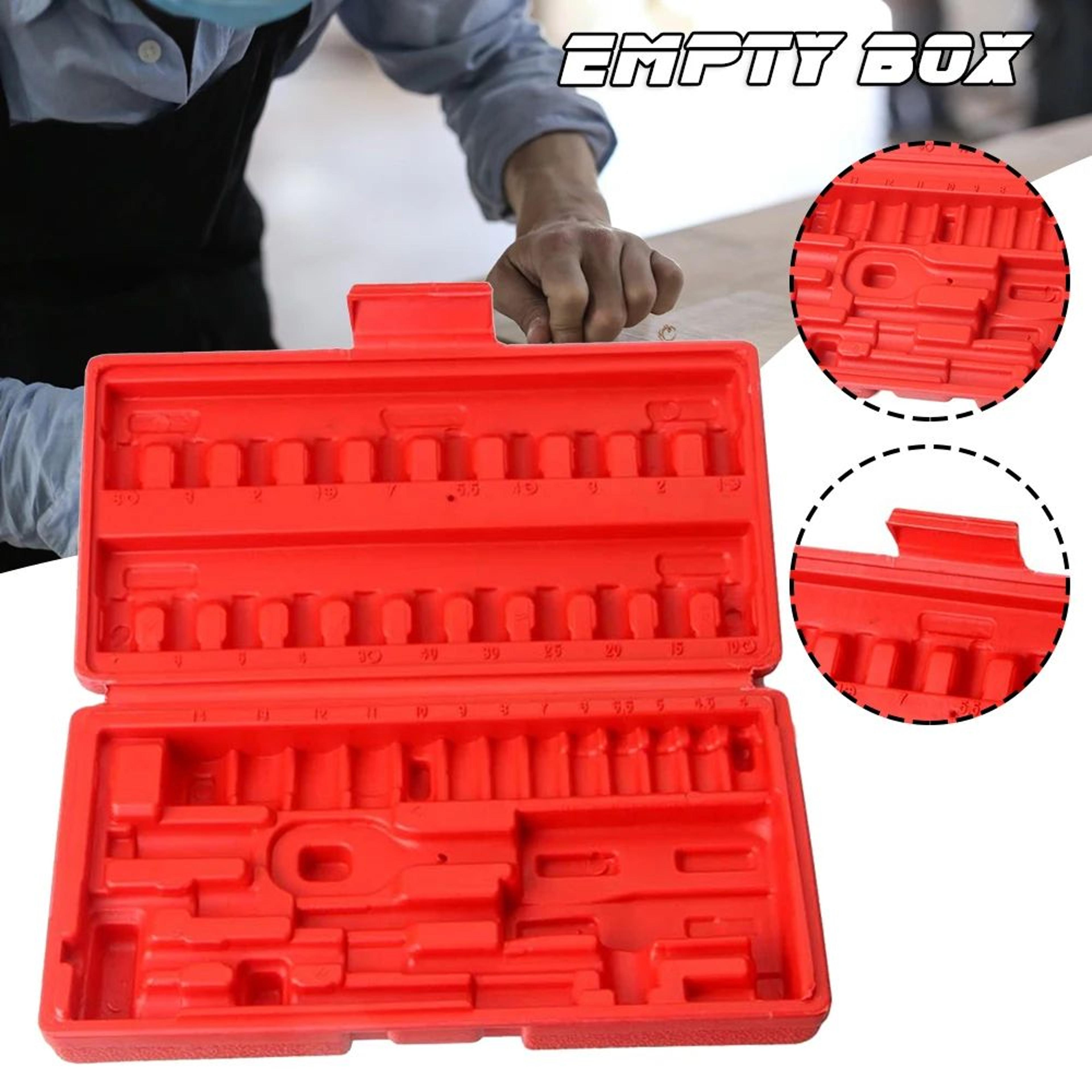 46 piece socket set storage case empty tool box