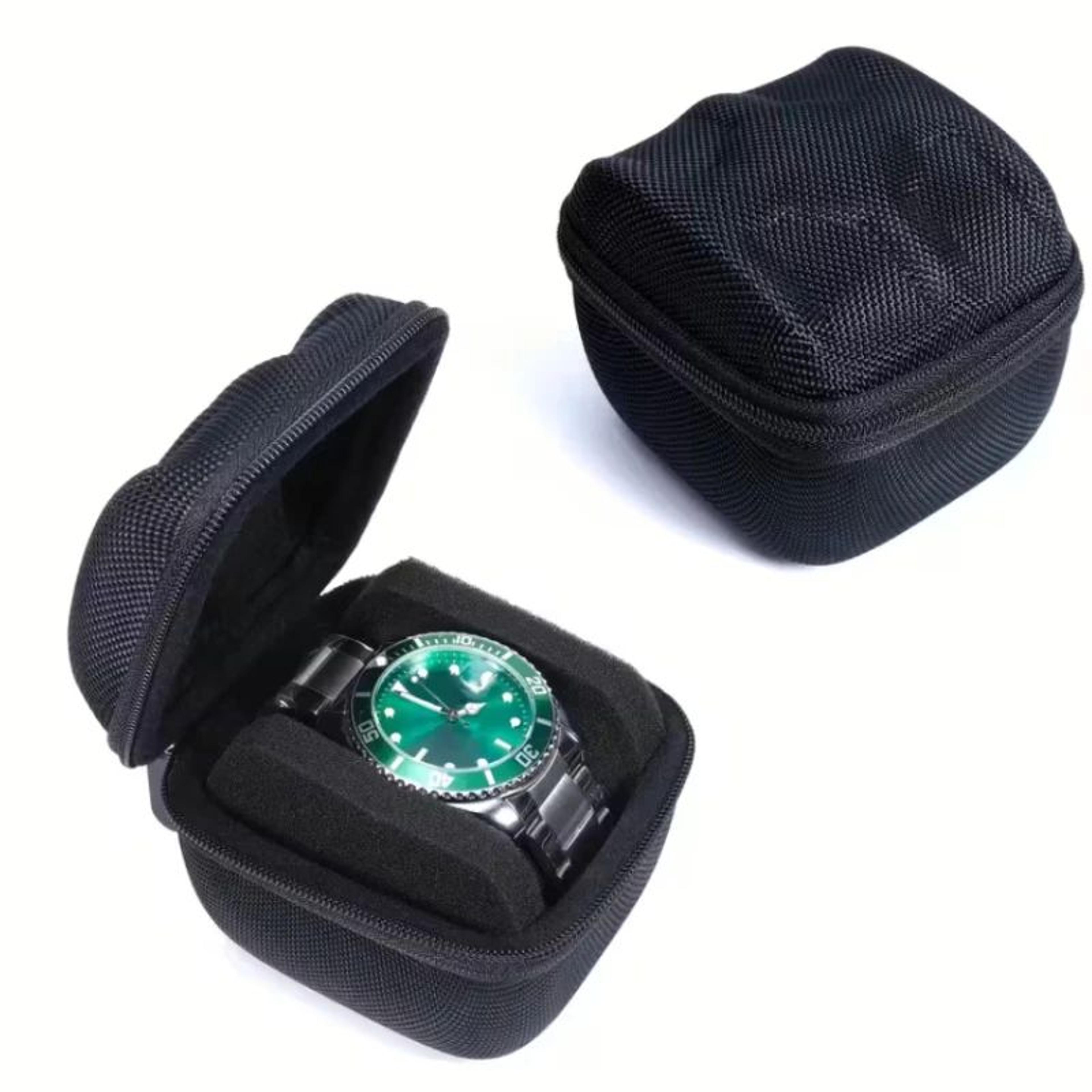 single watch travel case hard shell watch storage box with soft pillow