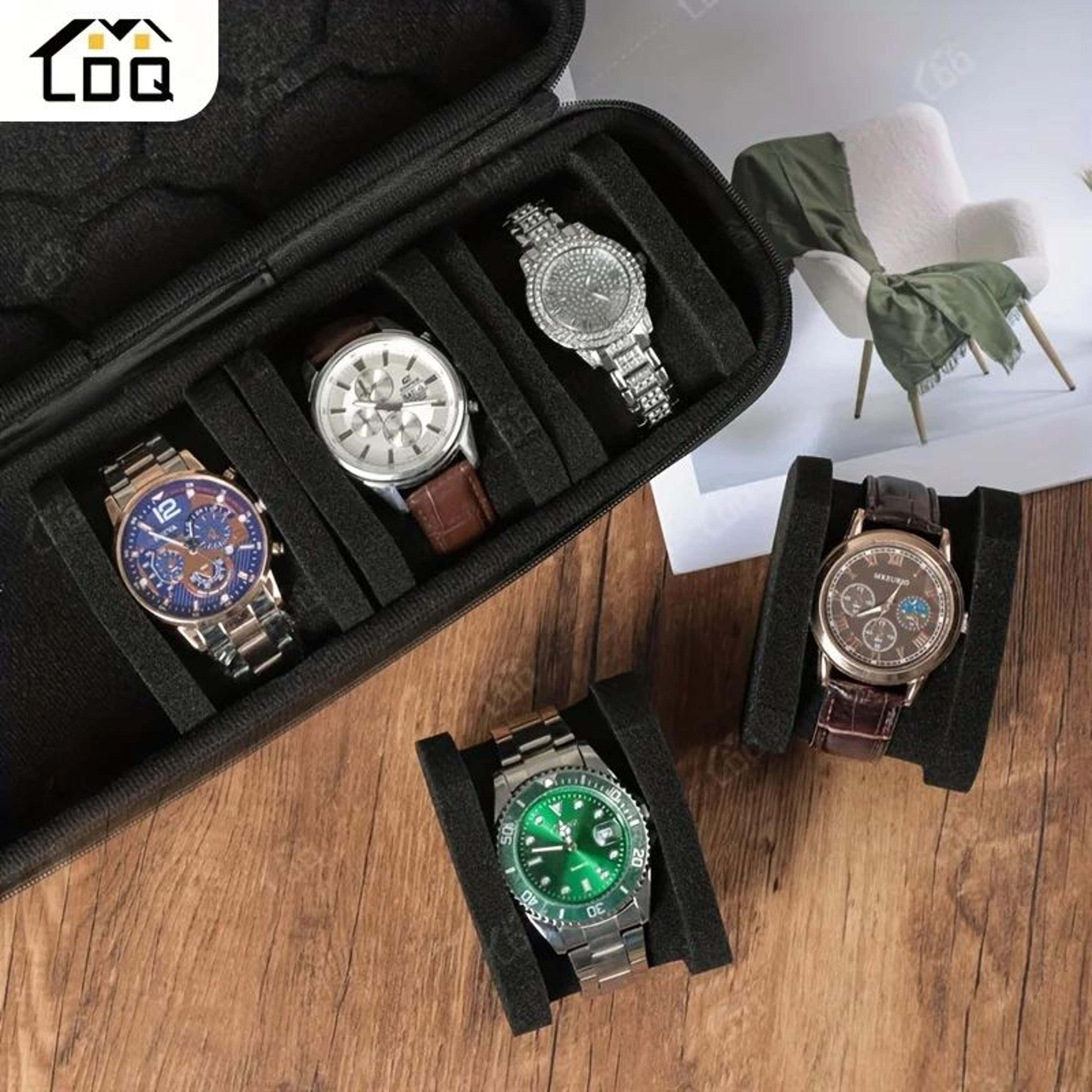 5 slot watch travel case organizer