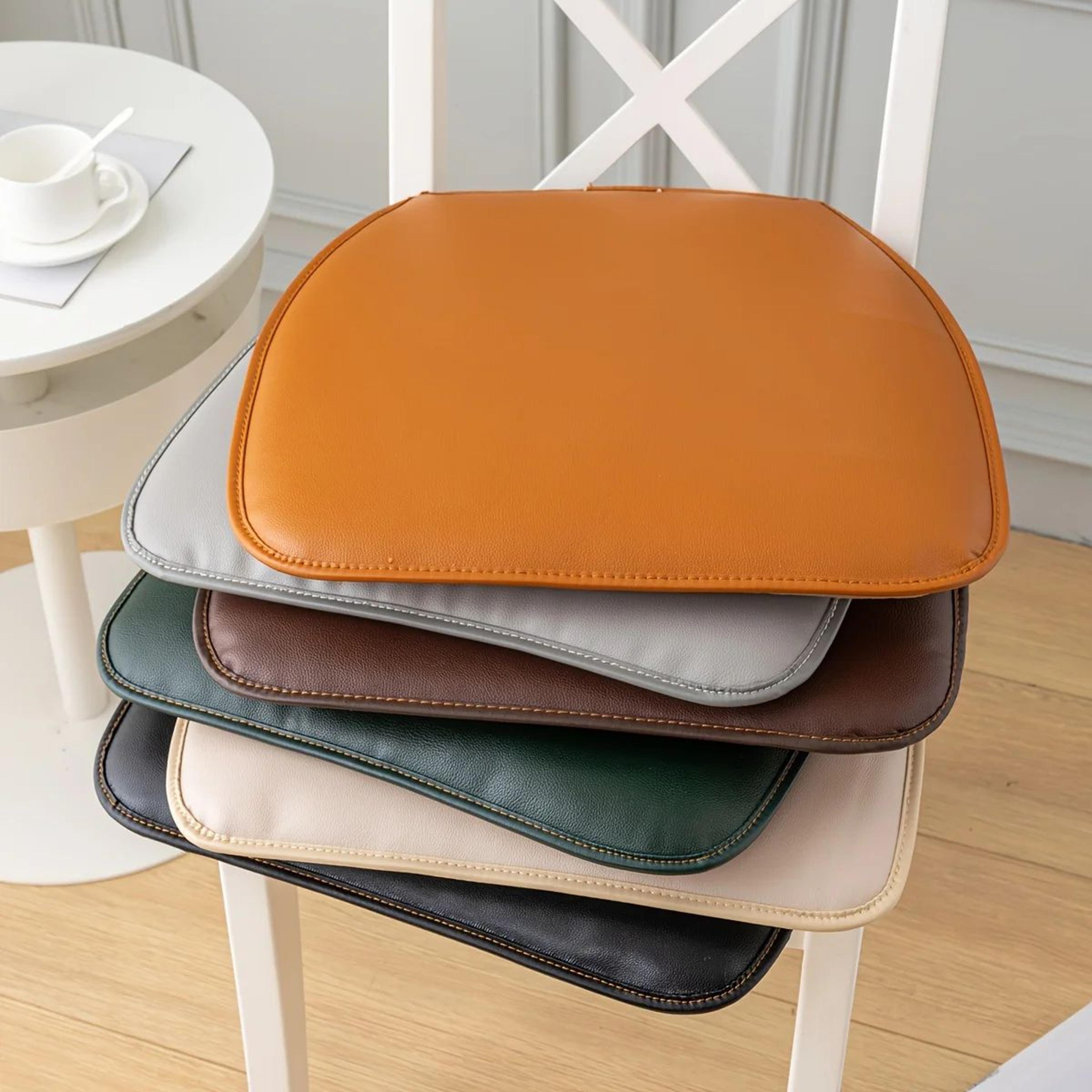 d shape faux leather chair seat cushion