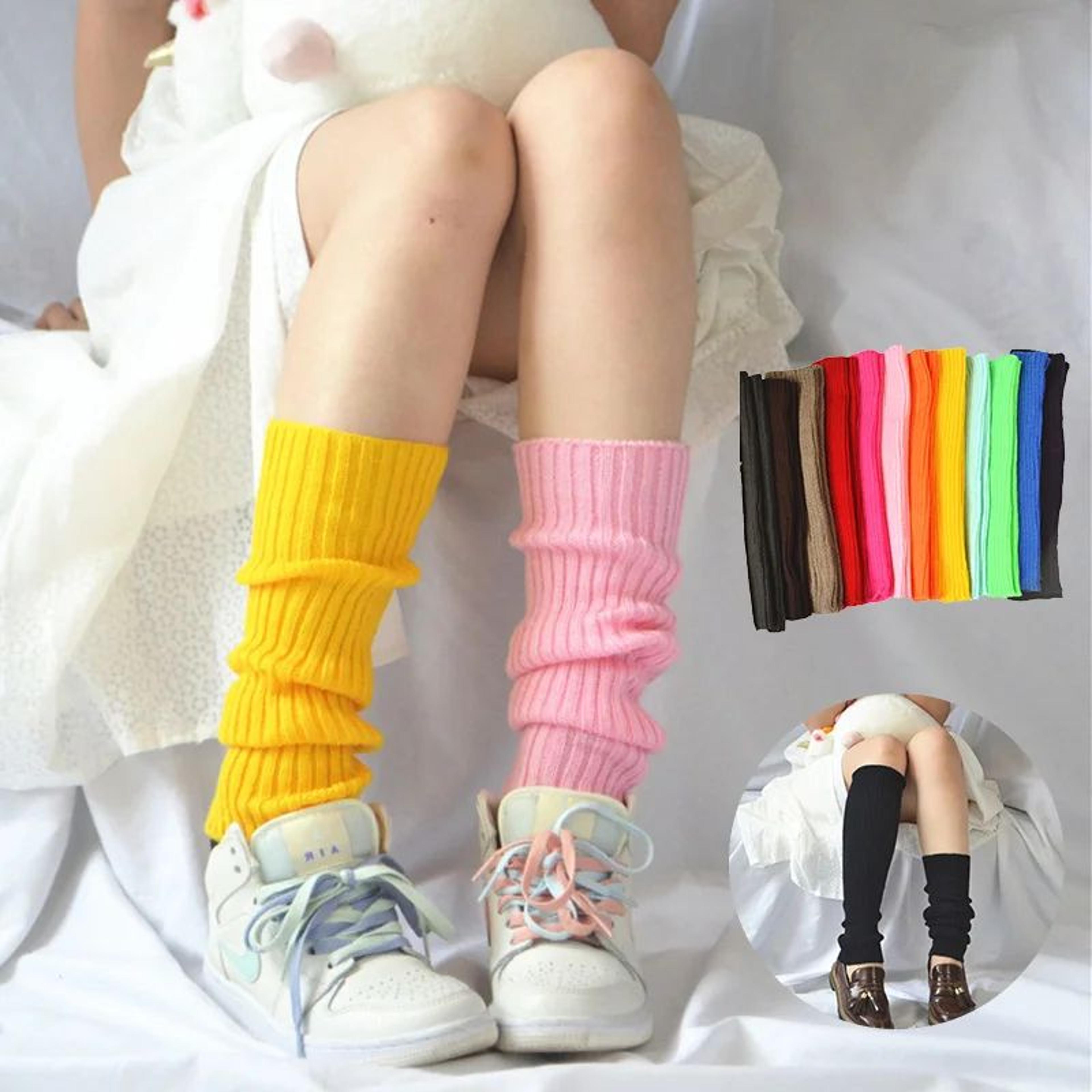 knit leg warmers long boot socks winter leg covers