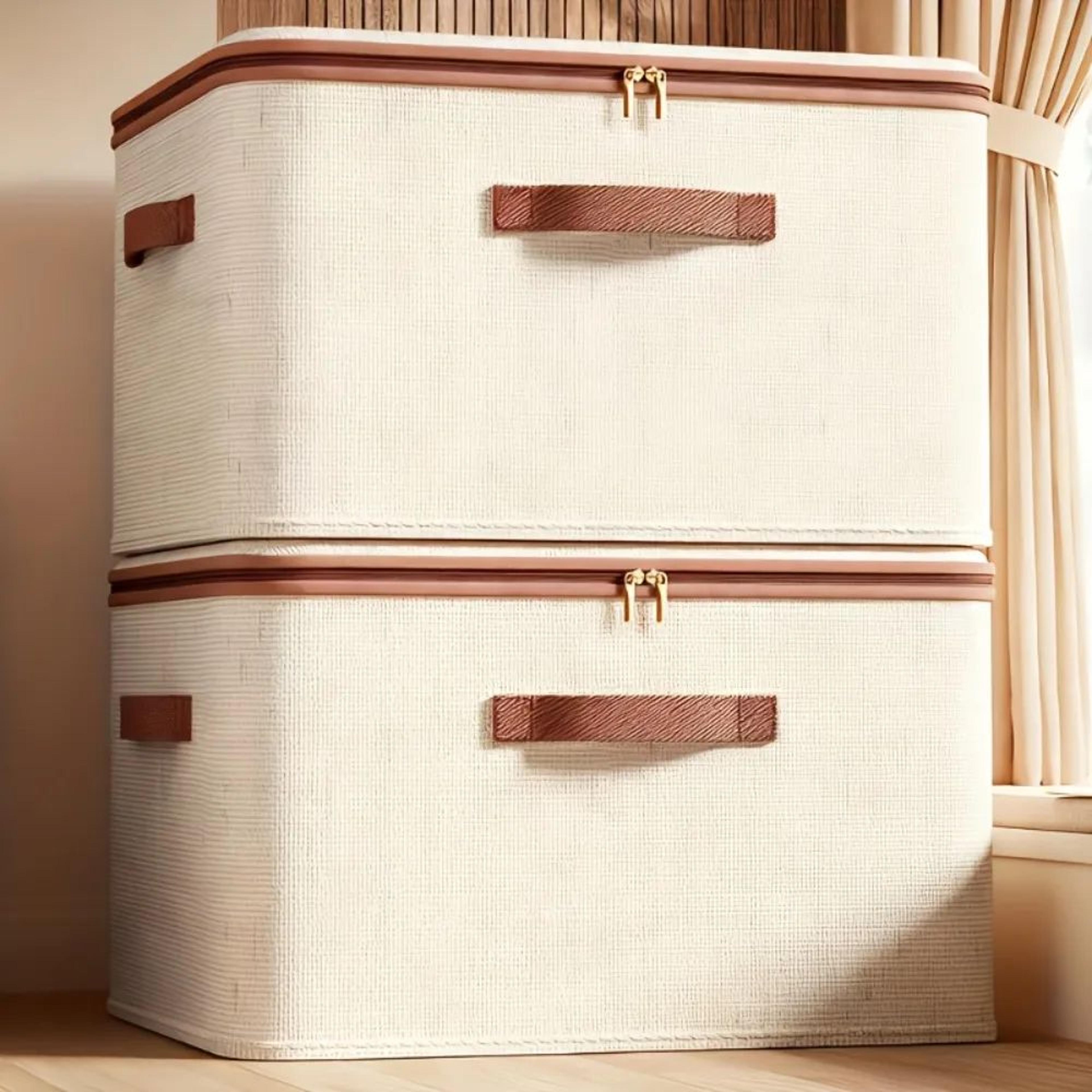 foldable under bed storage box large linen storage organizer with lid