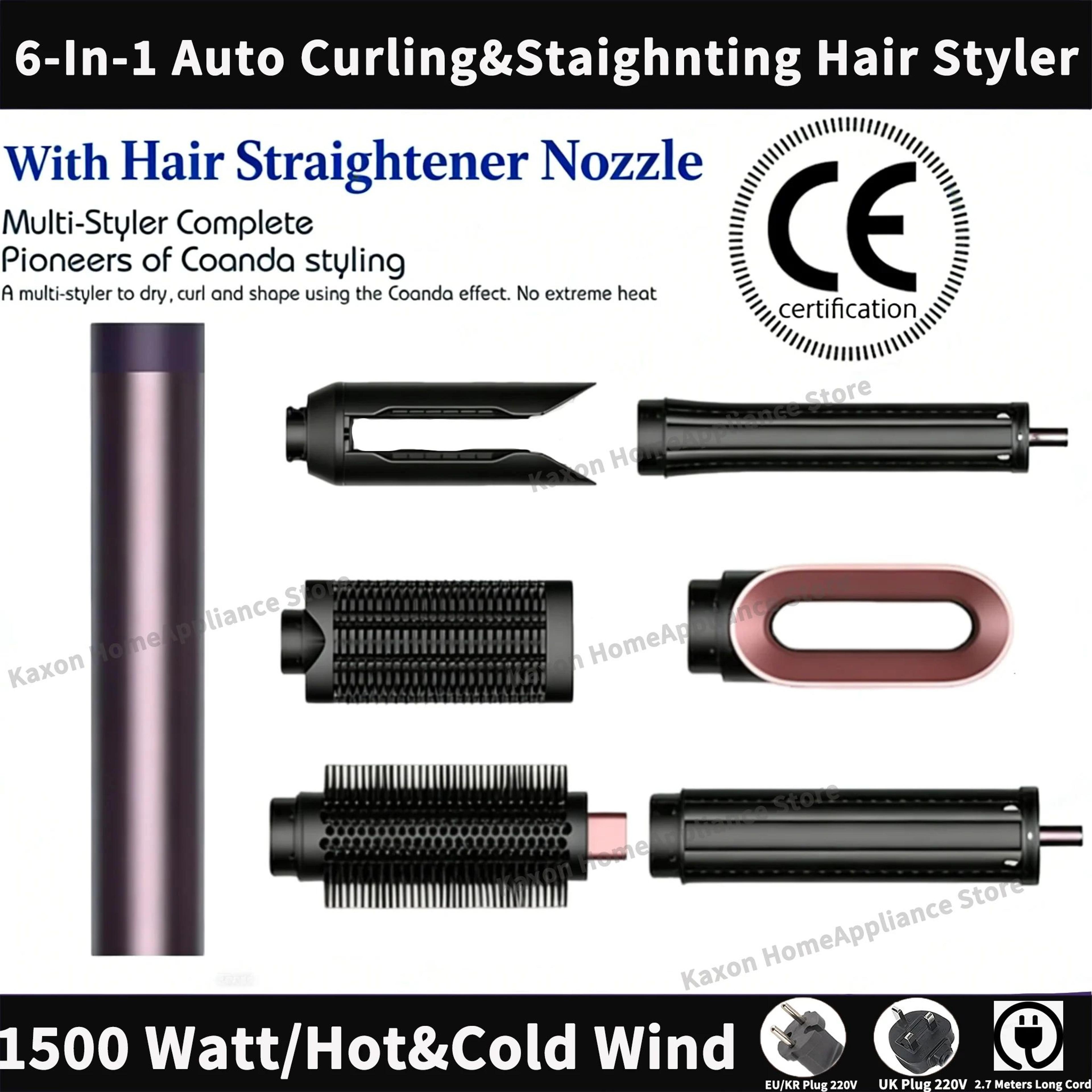professional auto curl hair styler hot air brush six in one styling set