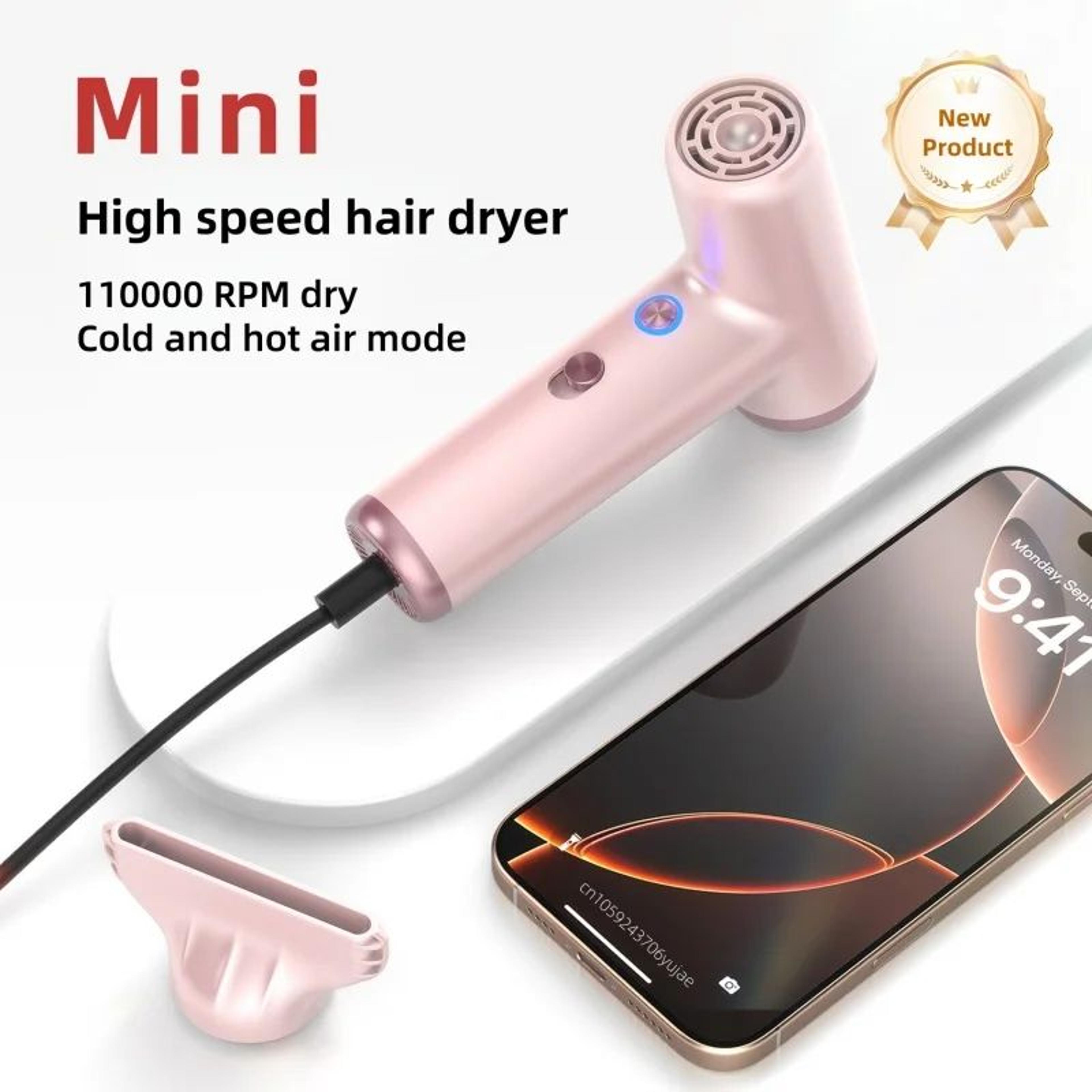mini portable high speed hair dryer