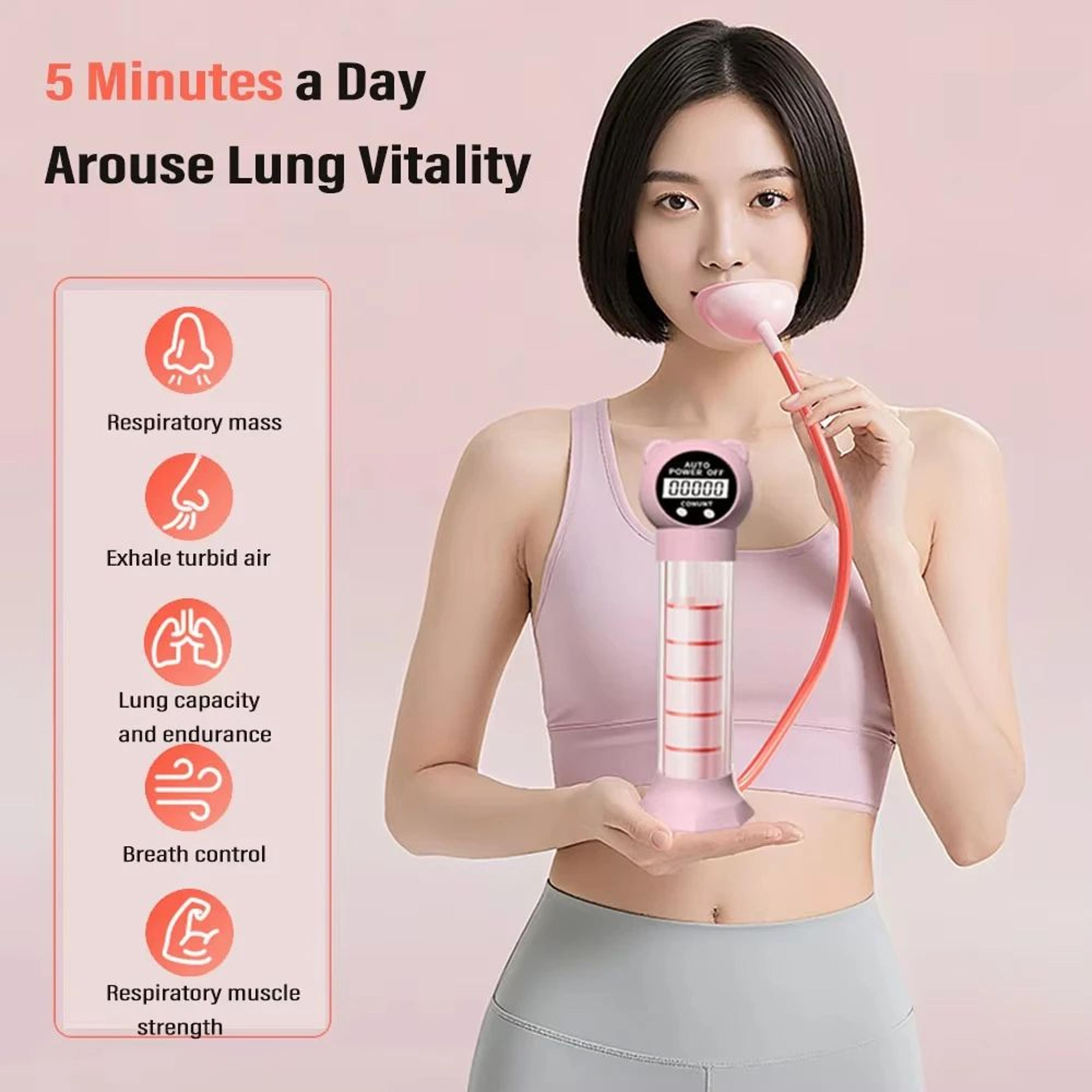 breathing exercise trainer for lung capacity and respiratory fitness