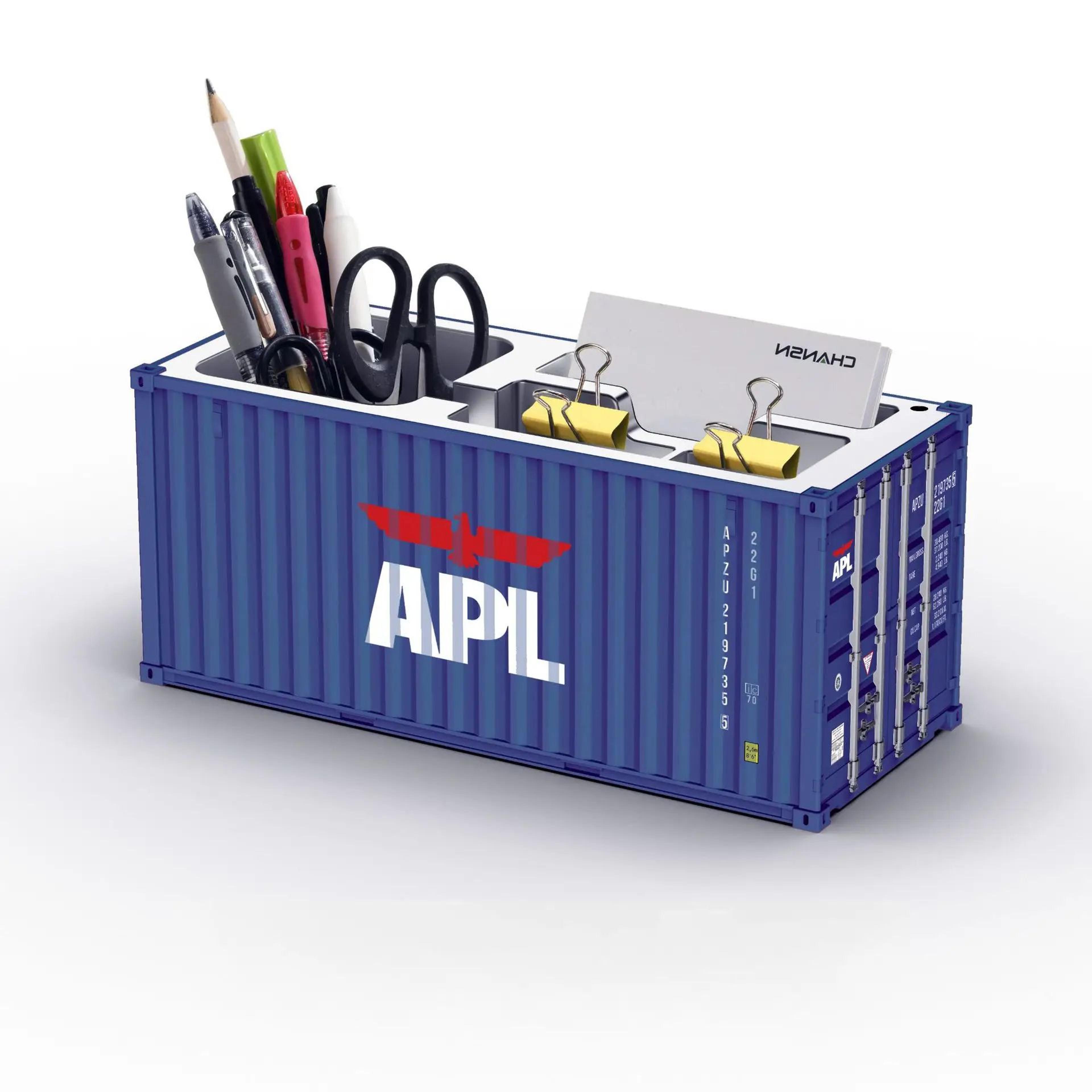 shipping container desk organizer pen holder storage box
