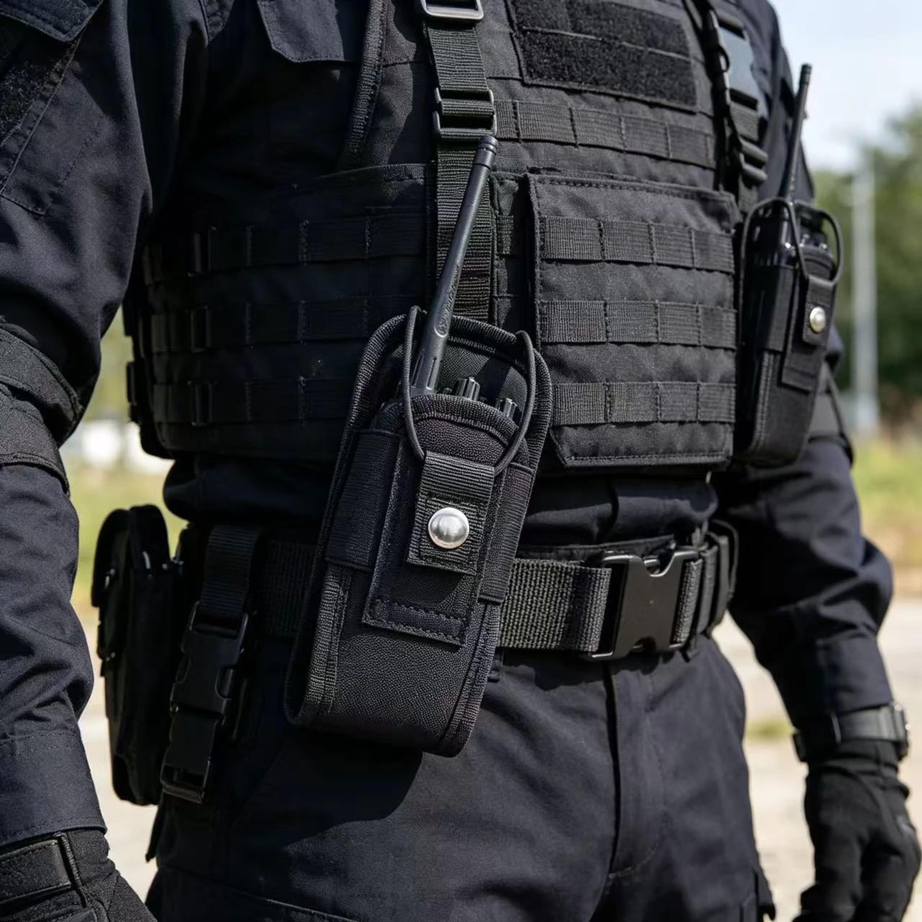 portable walkie talkie pouch molle radio holder for outdoor work and travel