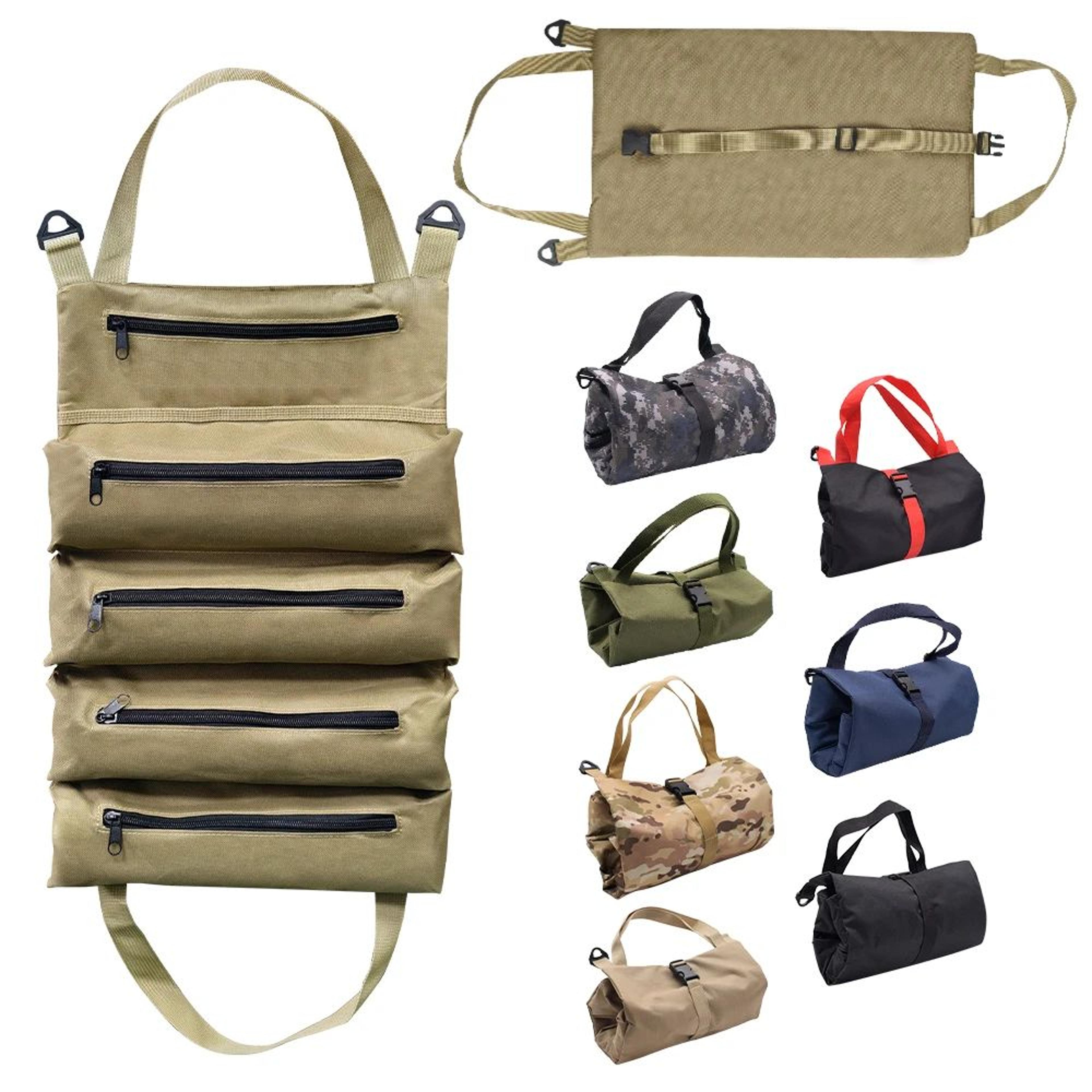 roll up tool bag organizer detachable tool storage bag for work camping and repairs
