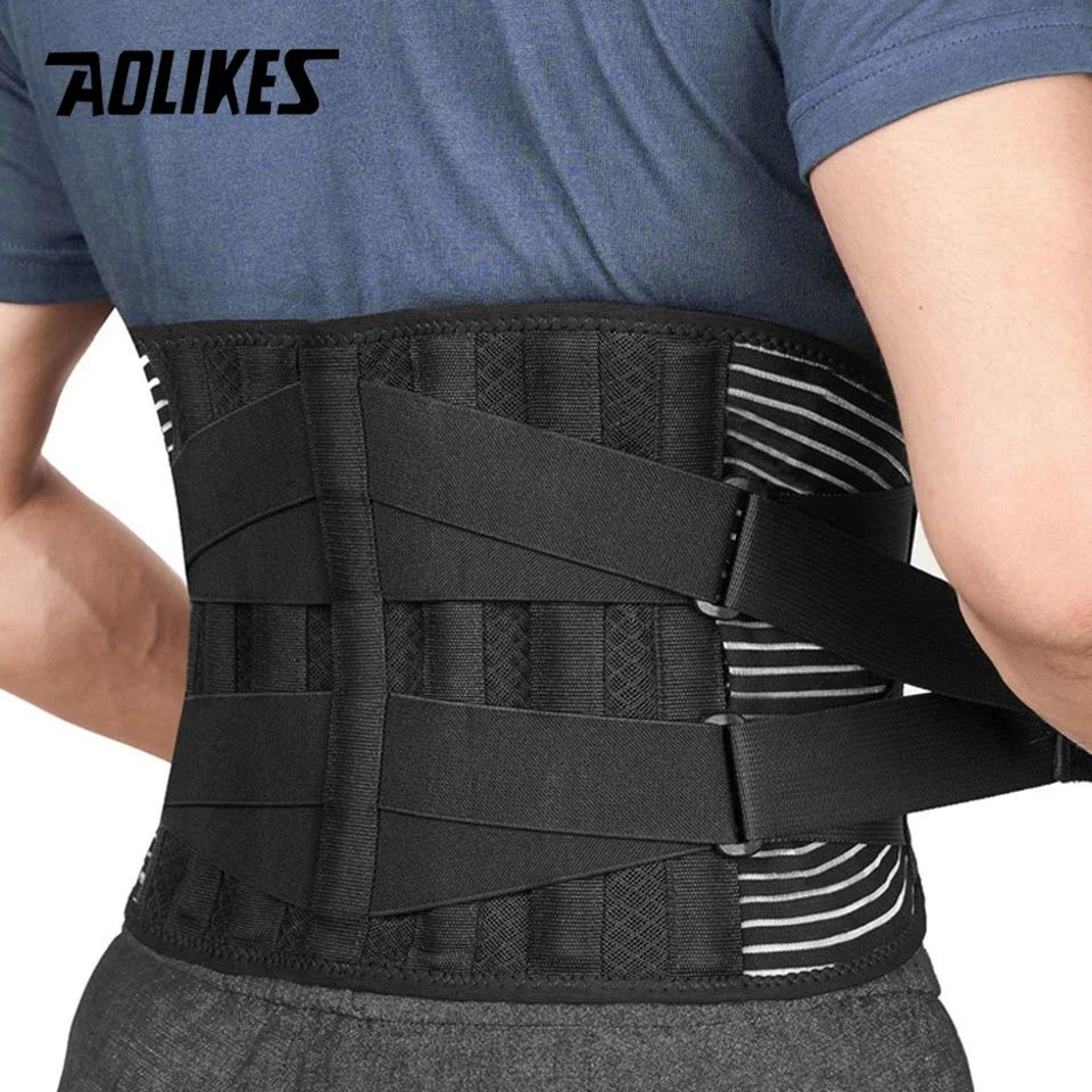 lower back support belt with lumbar stabilizers for workouts and daily wear