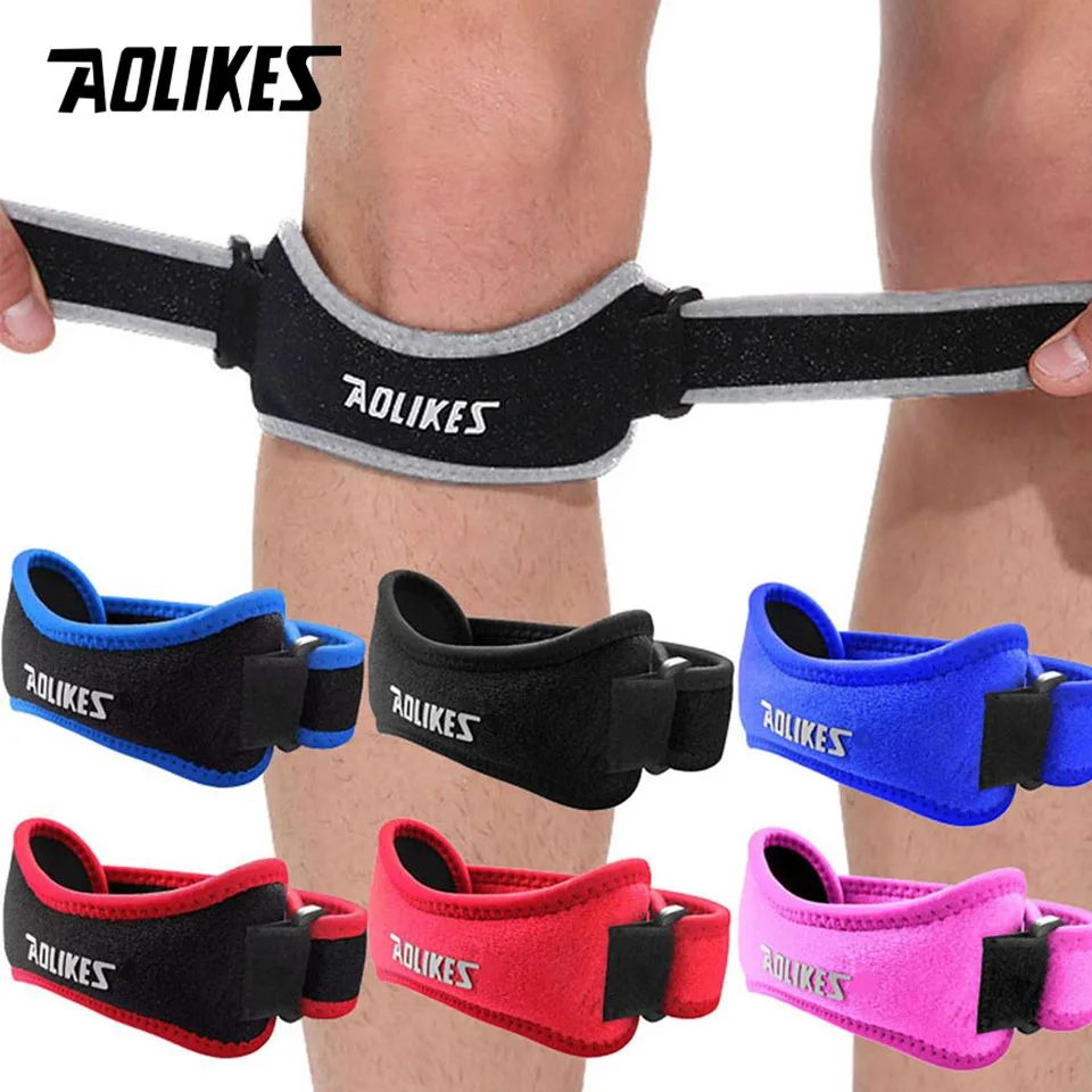 adjustable patellar tendon knee strap with shock absorbing pad for sports