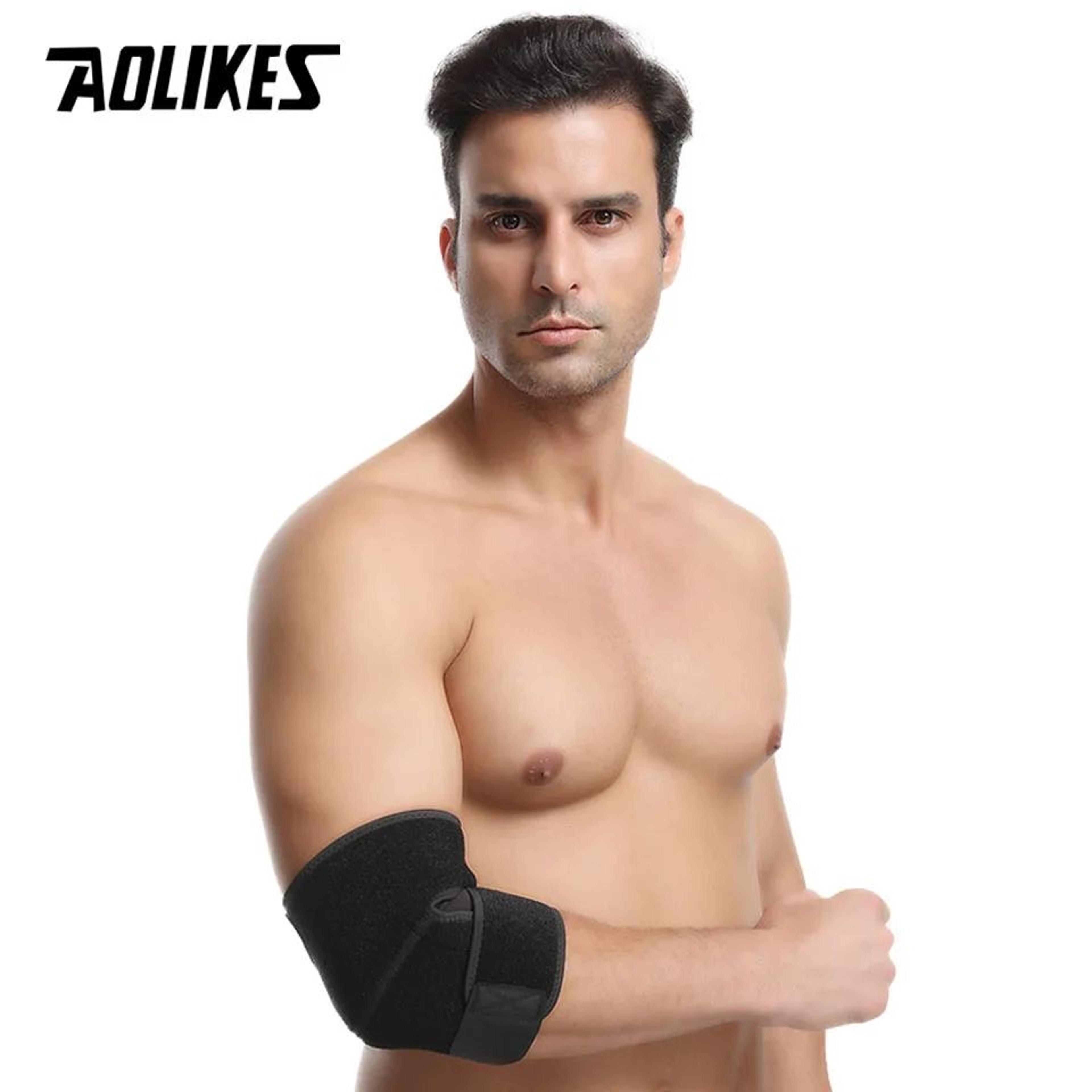 aolikes adjustable elbow support brace elastic elbow wrap for basketball tennis gym and sports