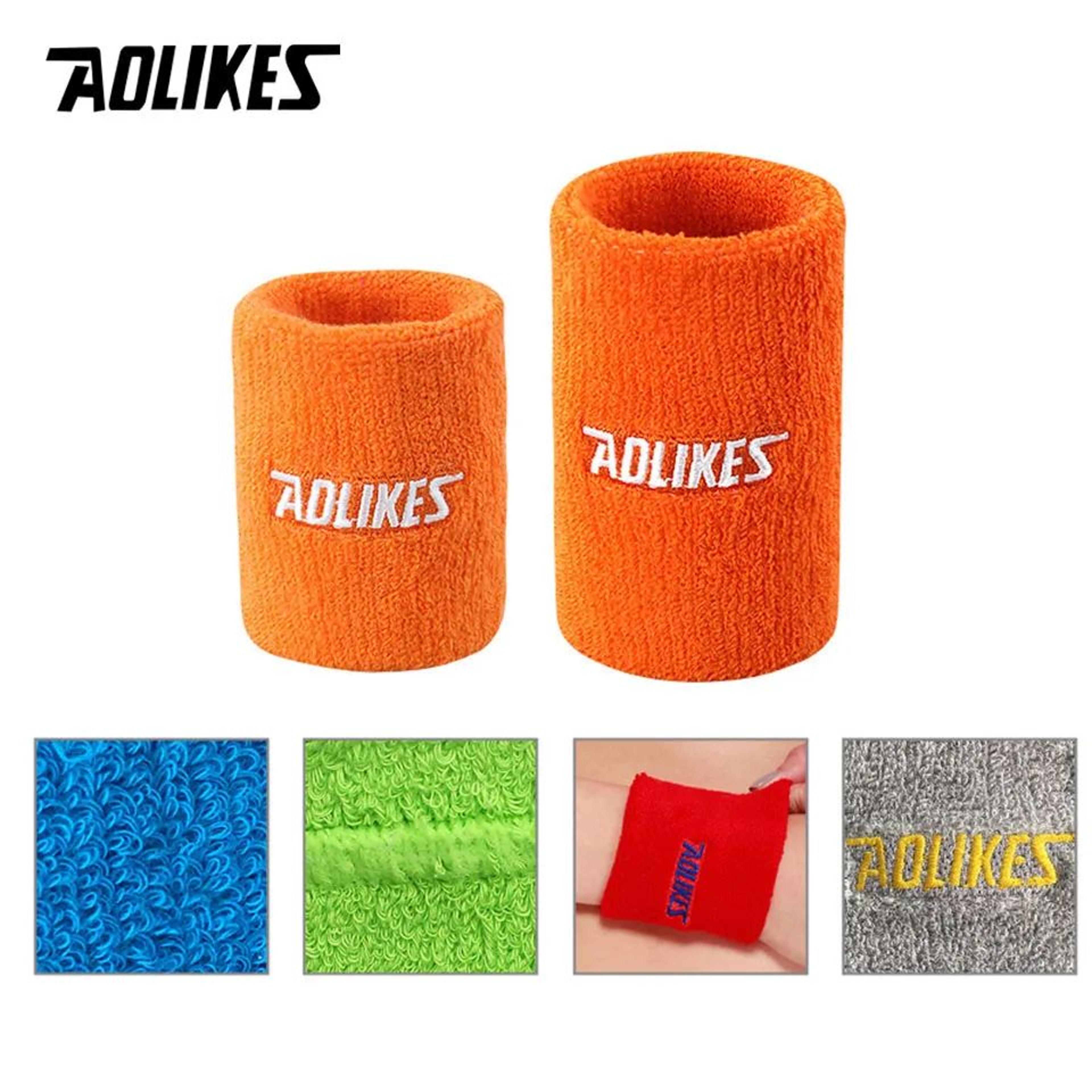 aolikes sports wrist sweatband absorbent tennis wristband for gym running basketball and fitness