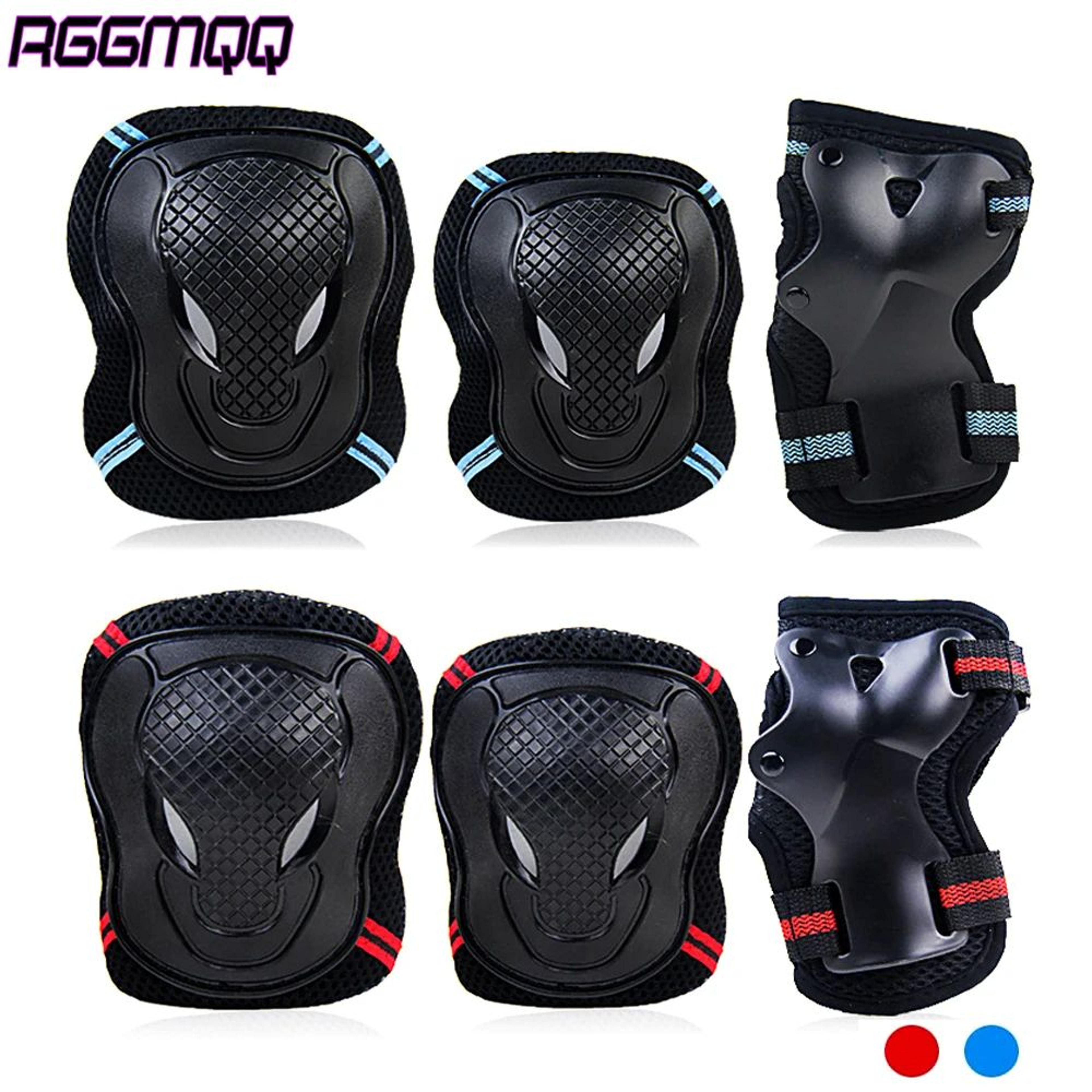multi sport protective gear set 6 piece knee and elbow pads set with wrist guards for cycling skating and outdoor sports
