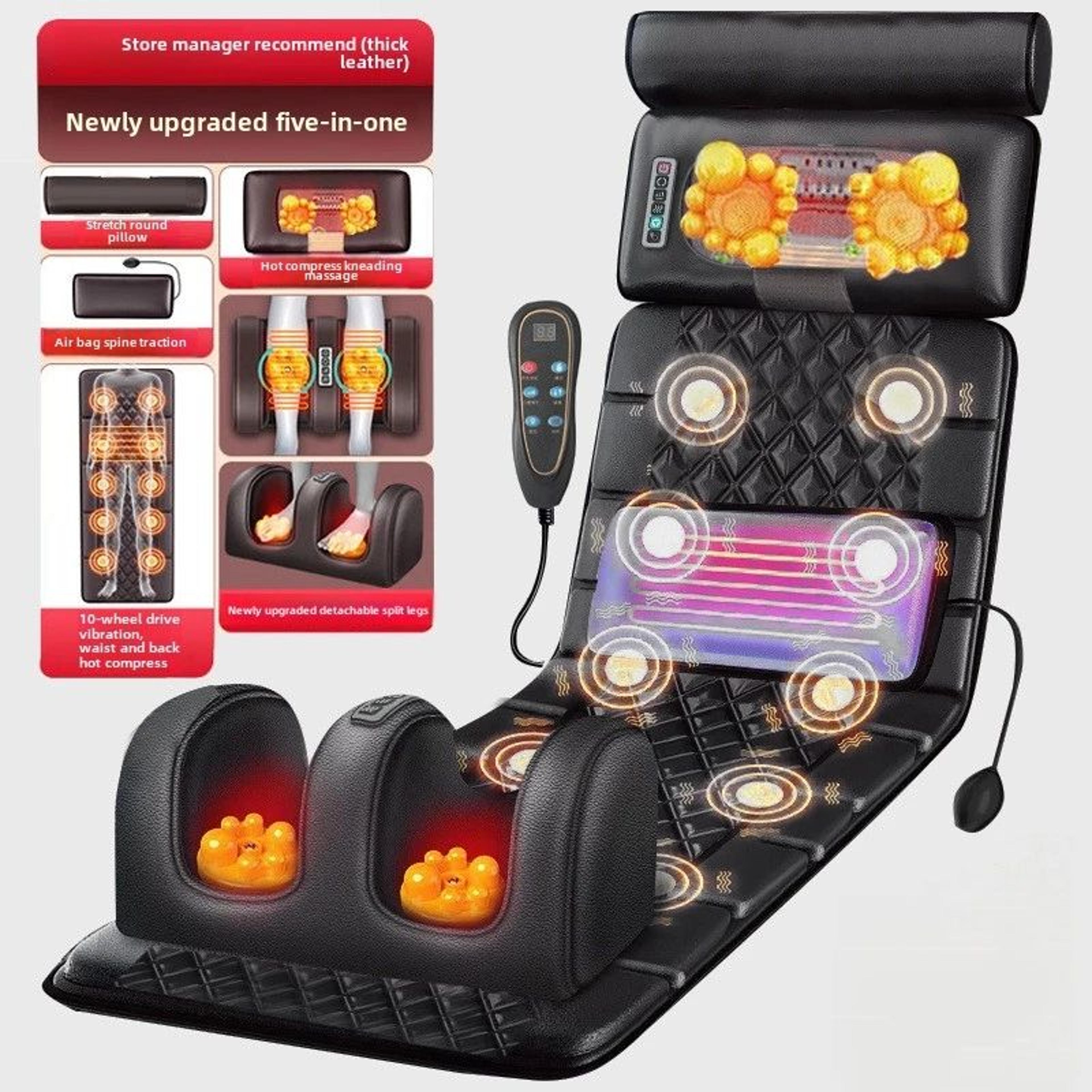 electric full body massage mattress with heat and air compression