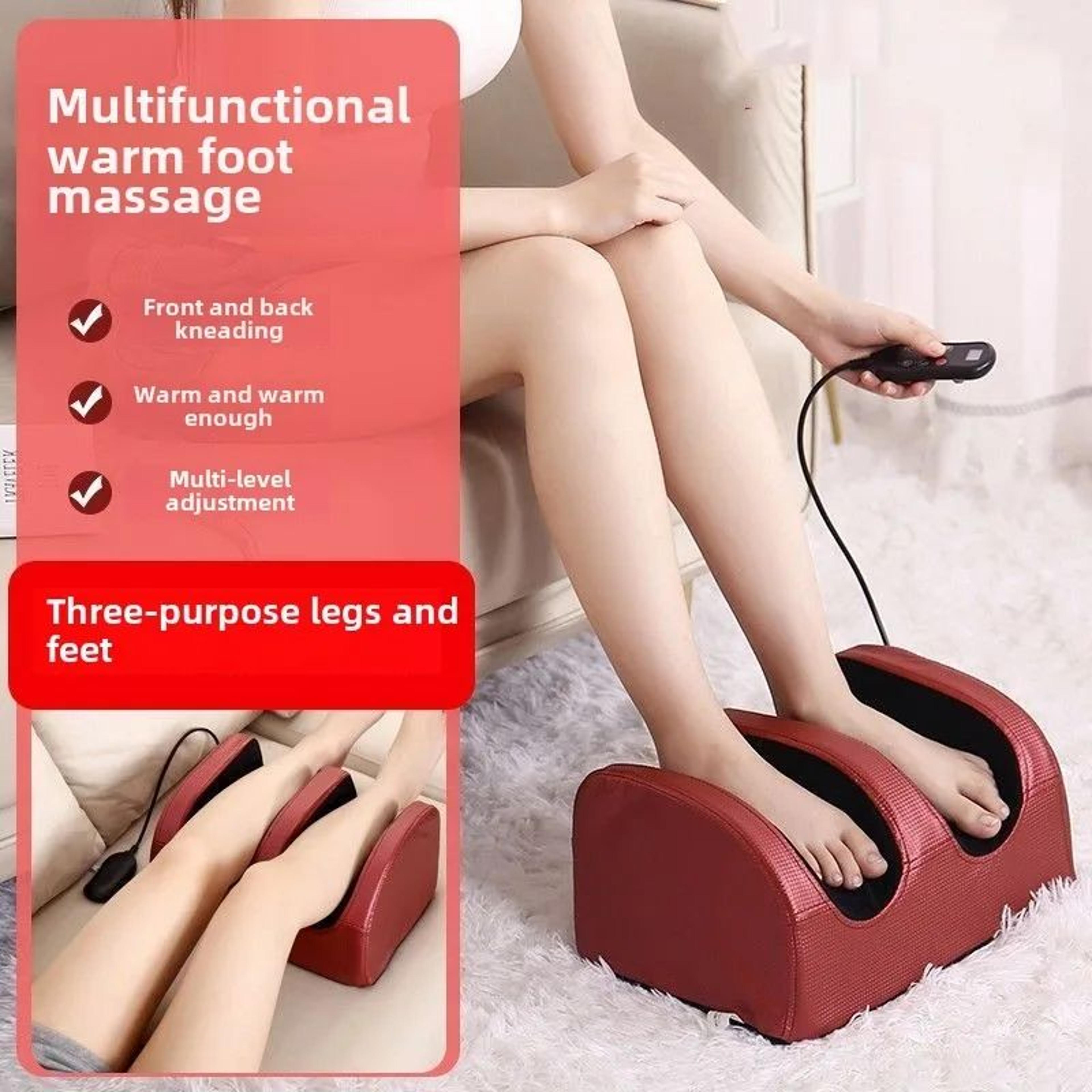 electric foot massage machine with heat deep kneading calf massager