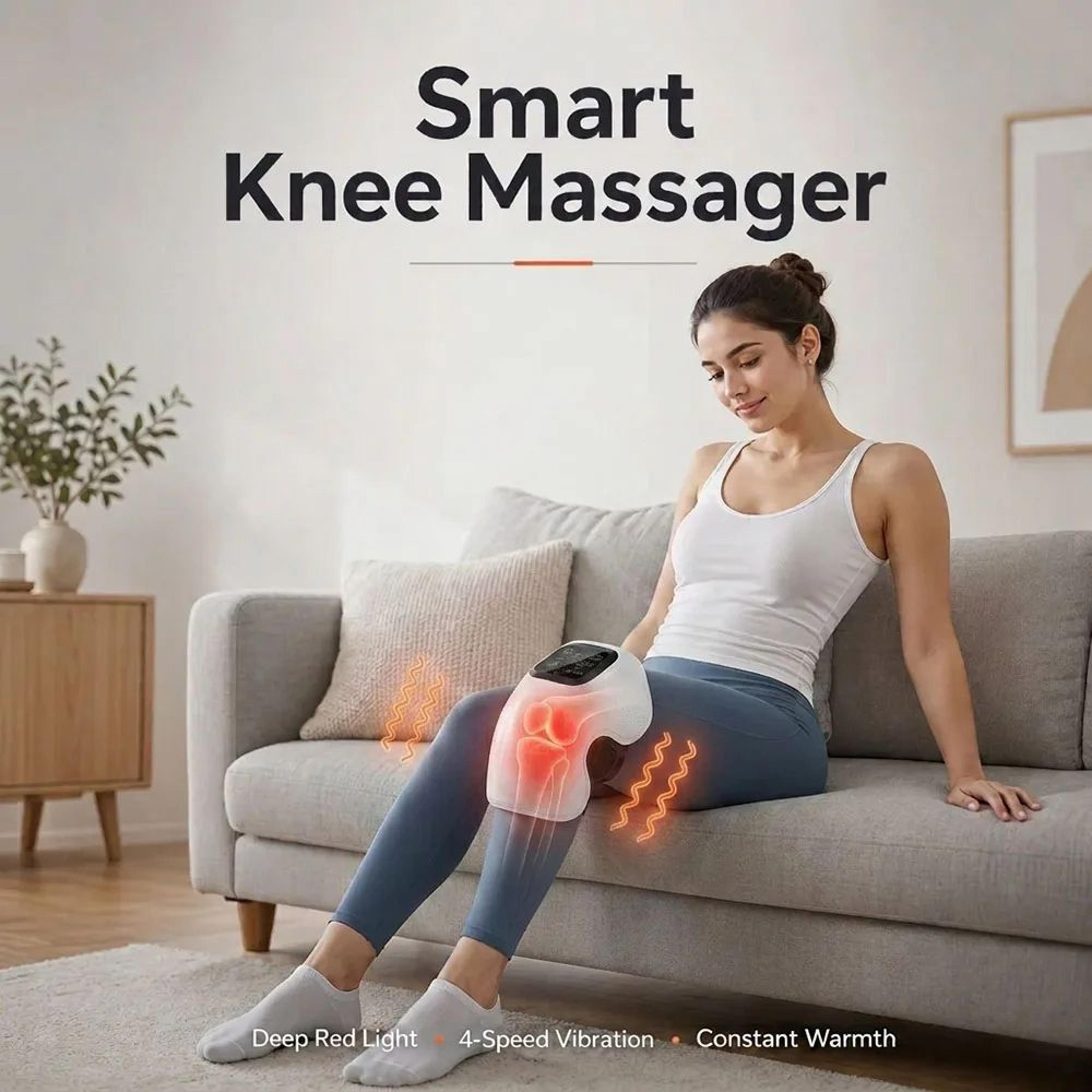cordless heated knee massager with vibration and infrared therapy