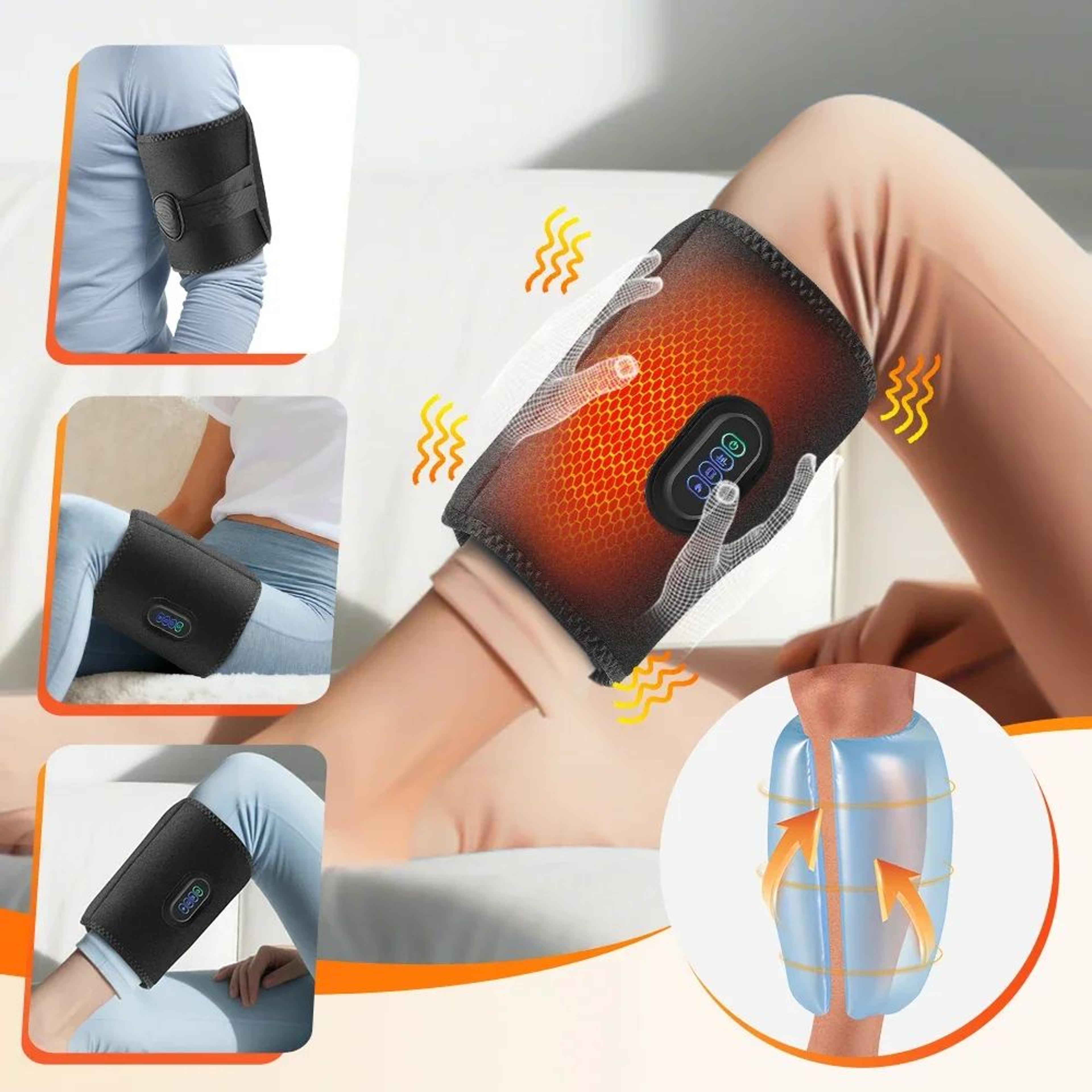 wireless air compression calf massager with heat and vibration