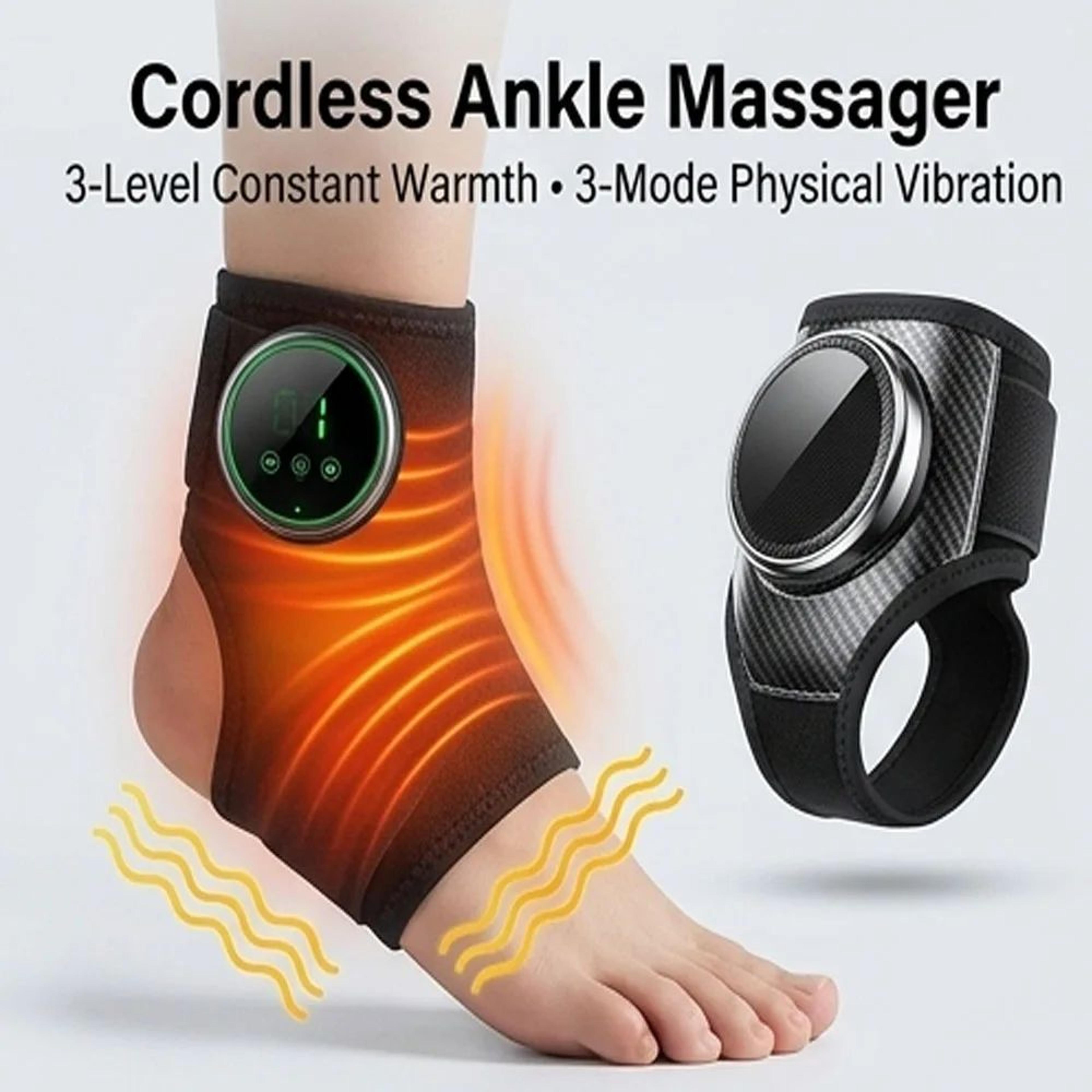cordless heated ankle massager with vibration foot support wrap