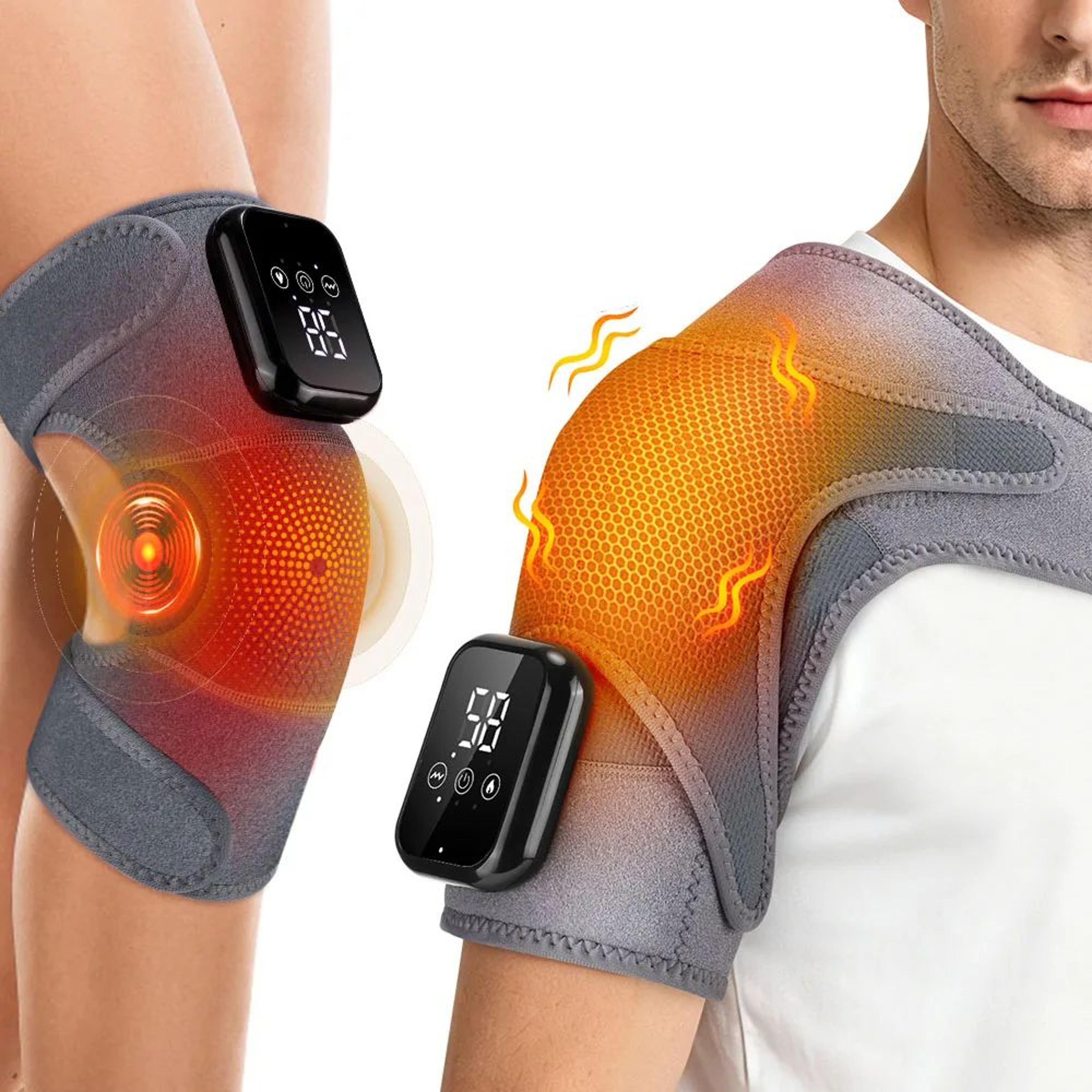 cordless heated massage pad for shoulder knee and wrist with vibration