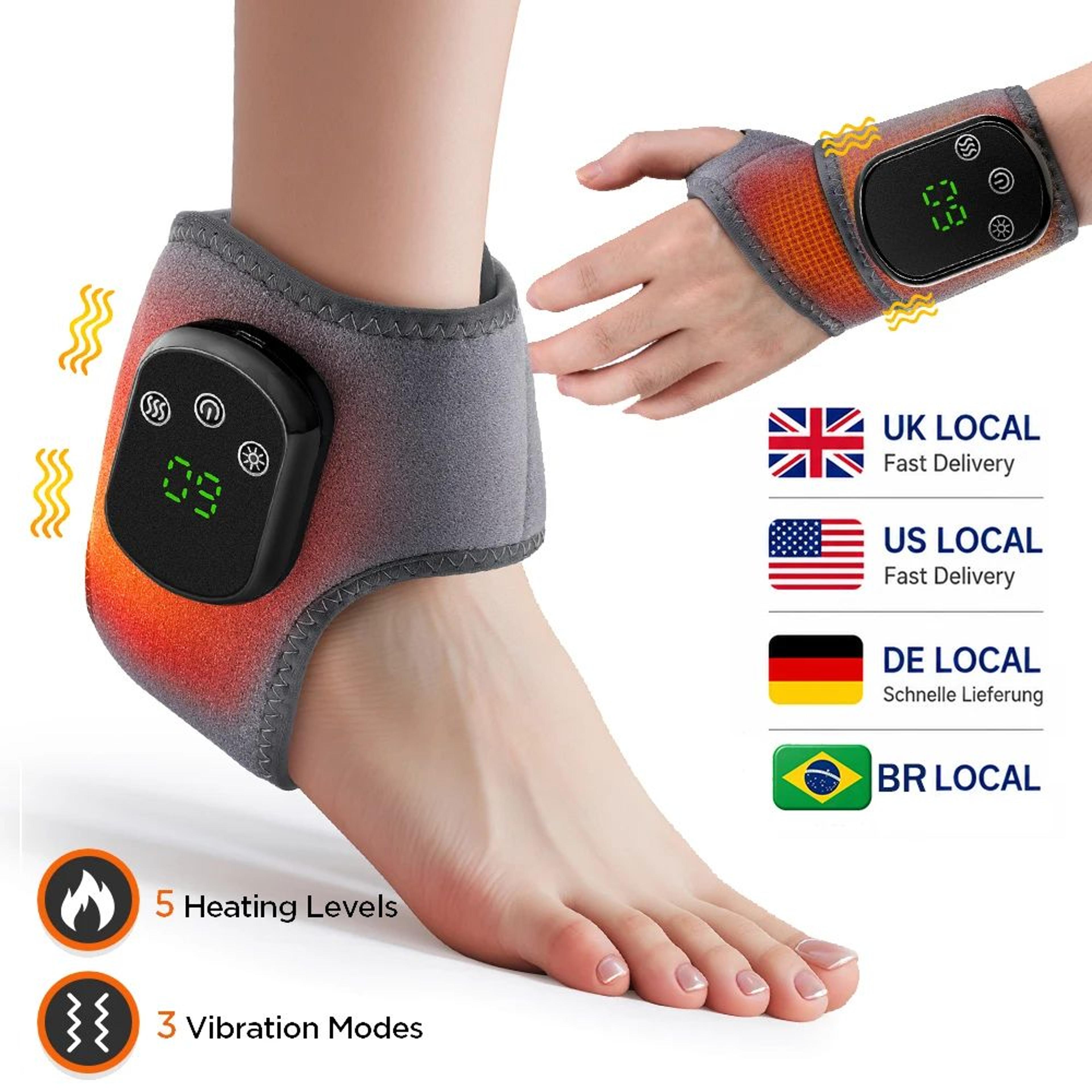 heated wrist and foot massager wrap cordless heat therapy belt