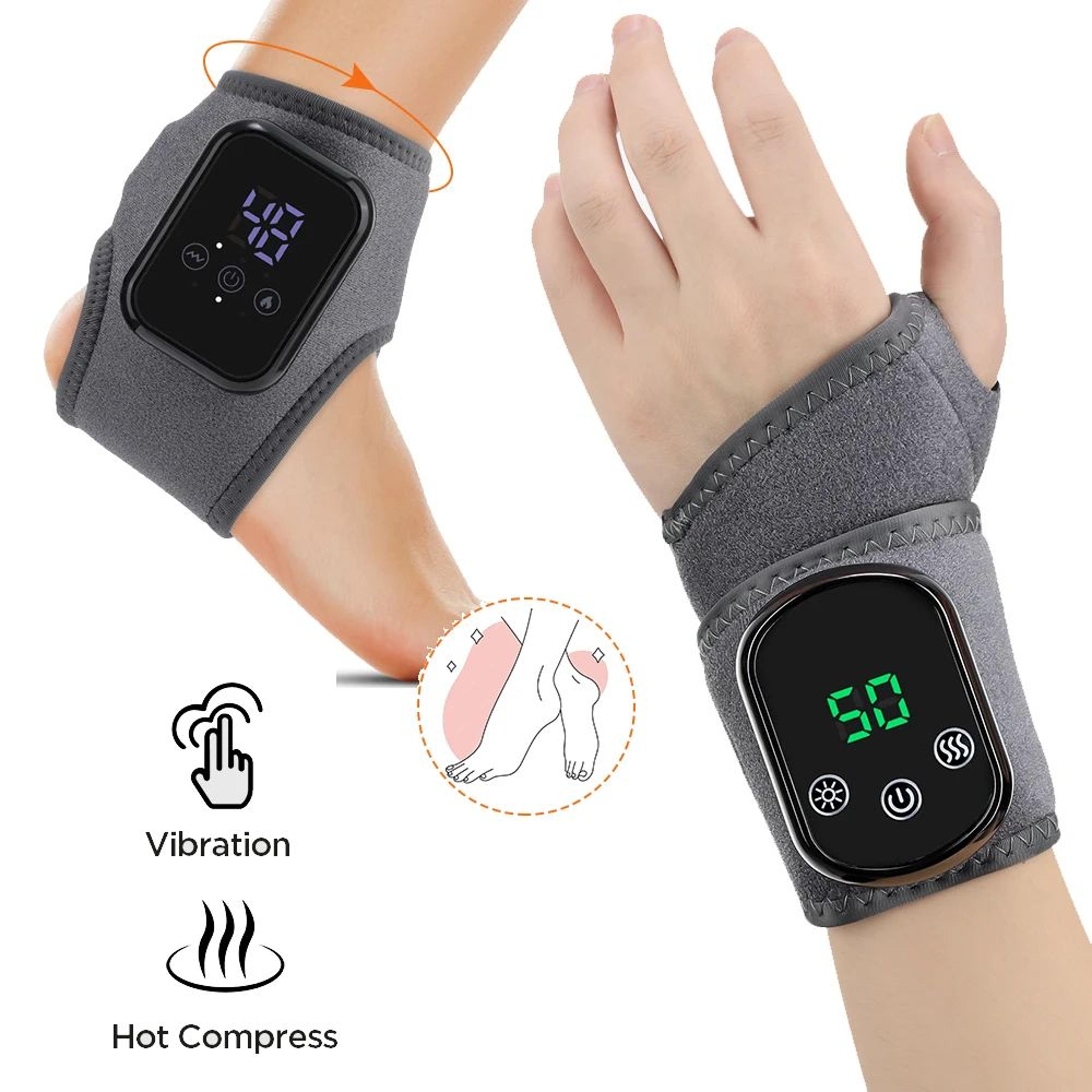 electric heated ankle brace with vibration massage cordless support wrap