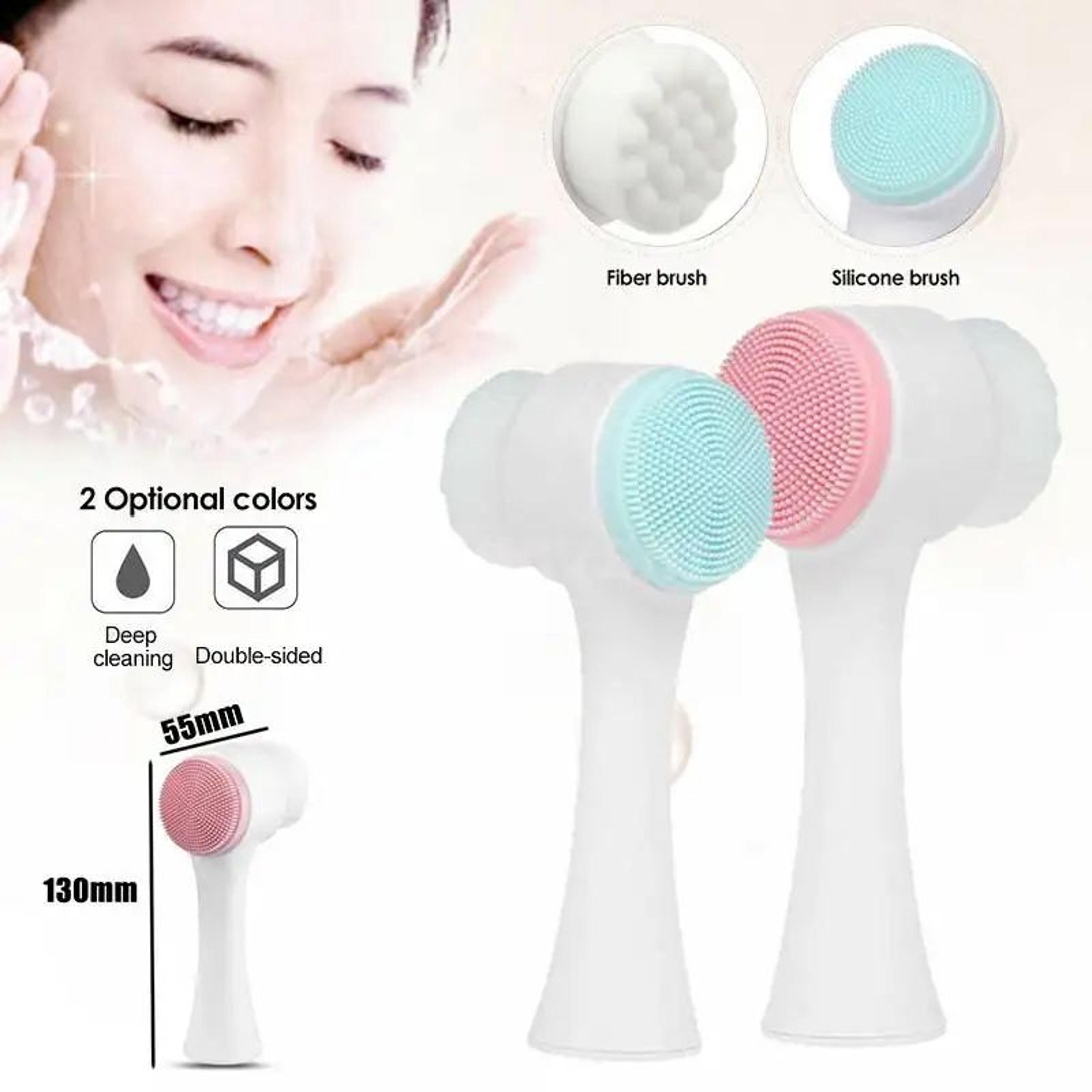 2 in 1 silicone face scrub brush facial cleansing brush pore exfoliator