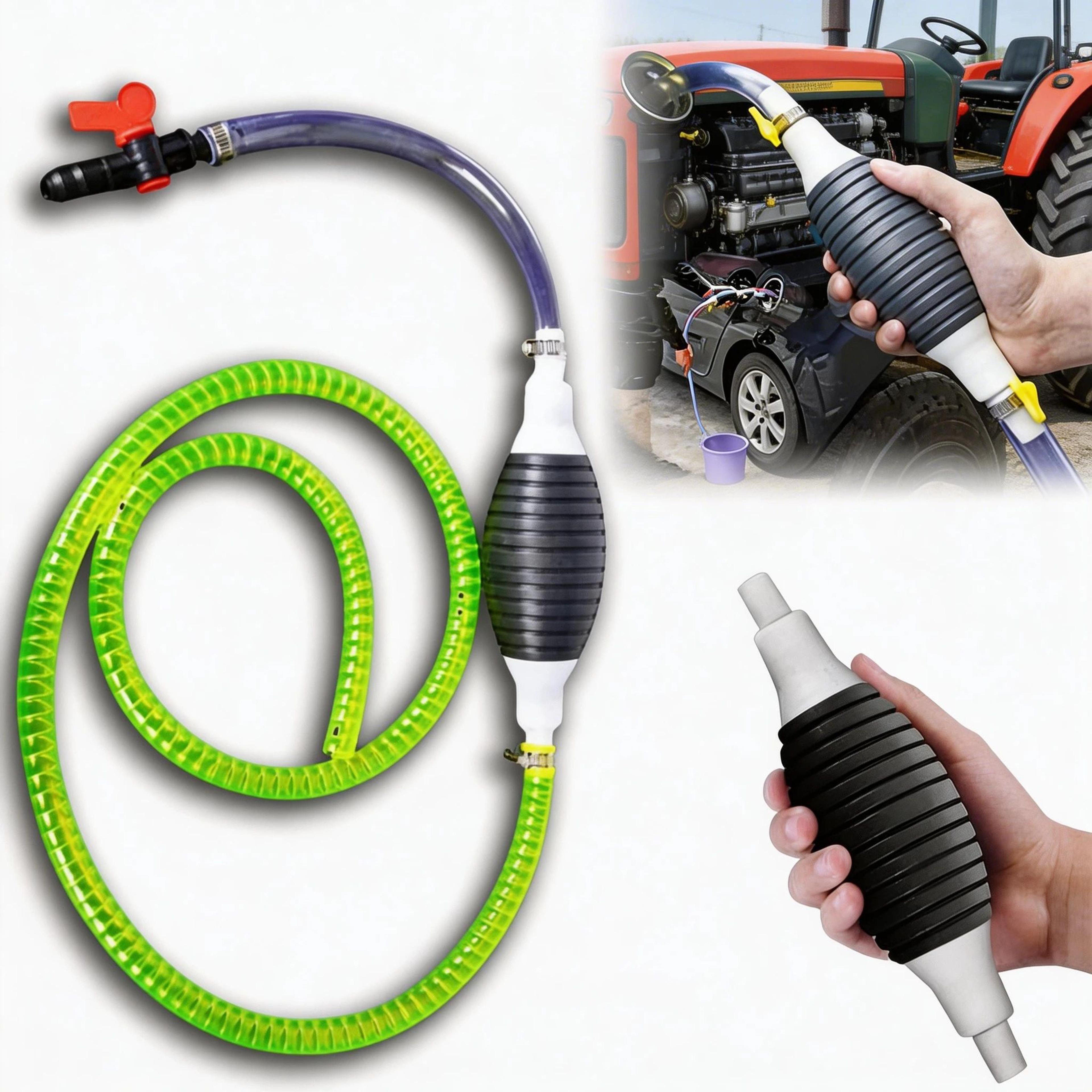 universal manual fuel transfer pump kit hand siphon pump with hose for petrol diesel and oil
