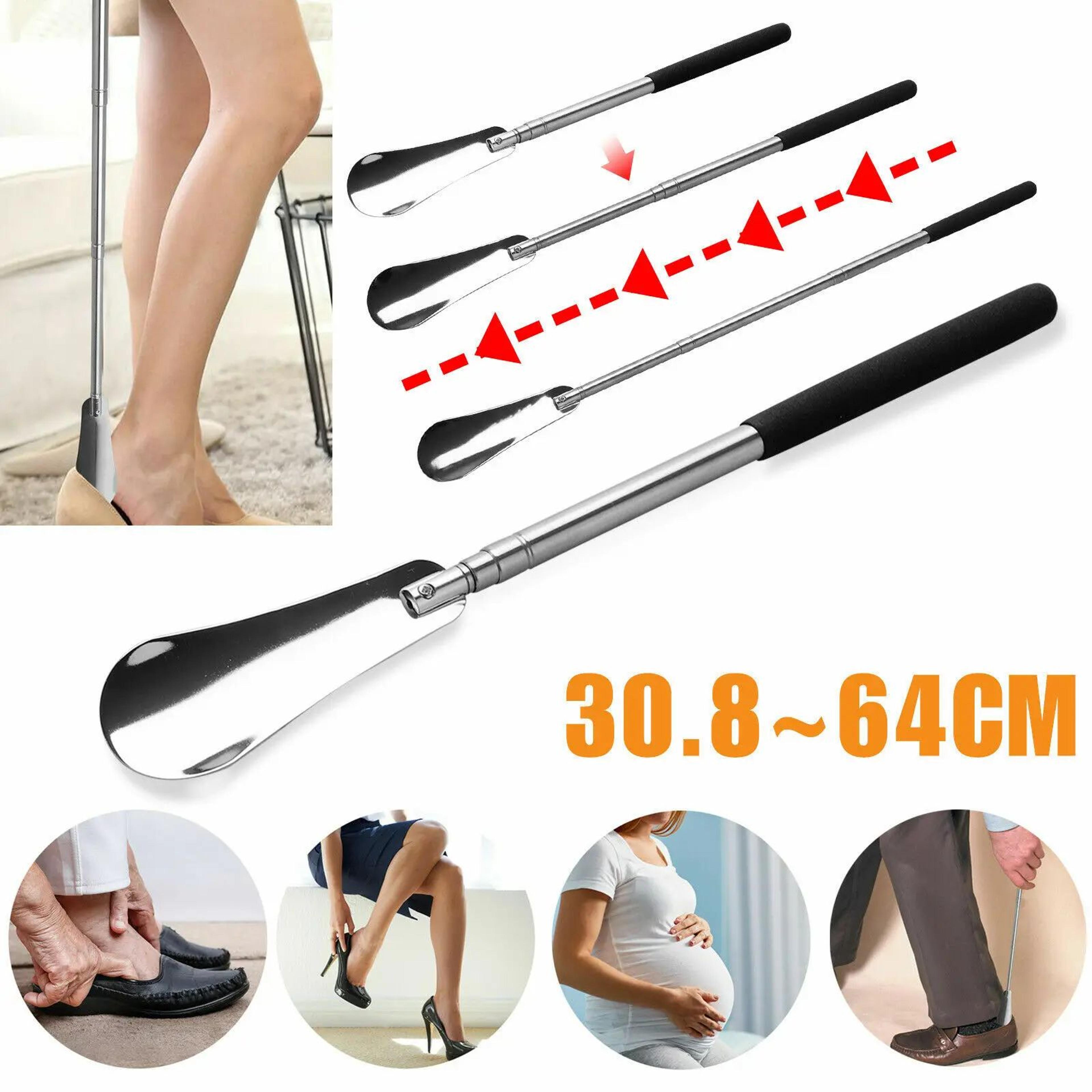 adjustable long handle shoe horn extendable stainless steel shoe helper for men and women
