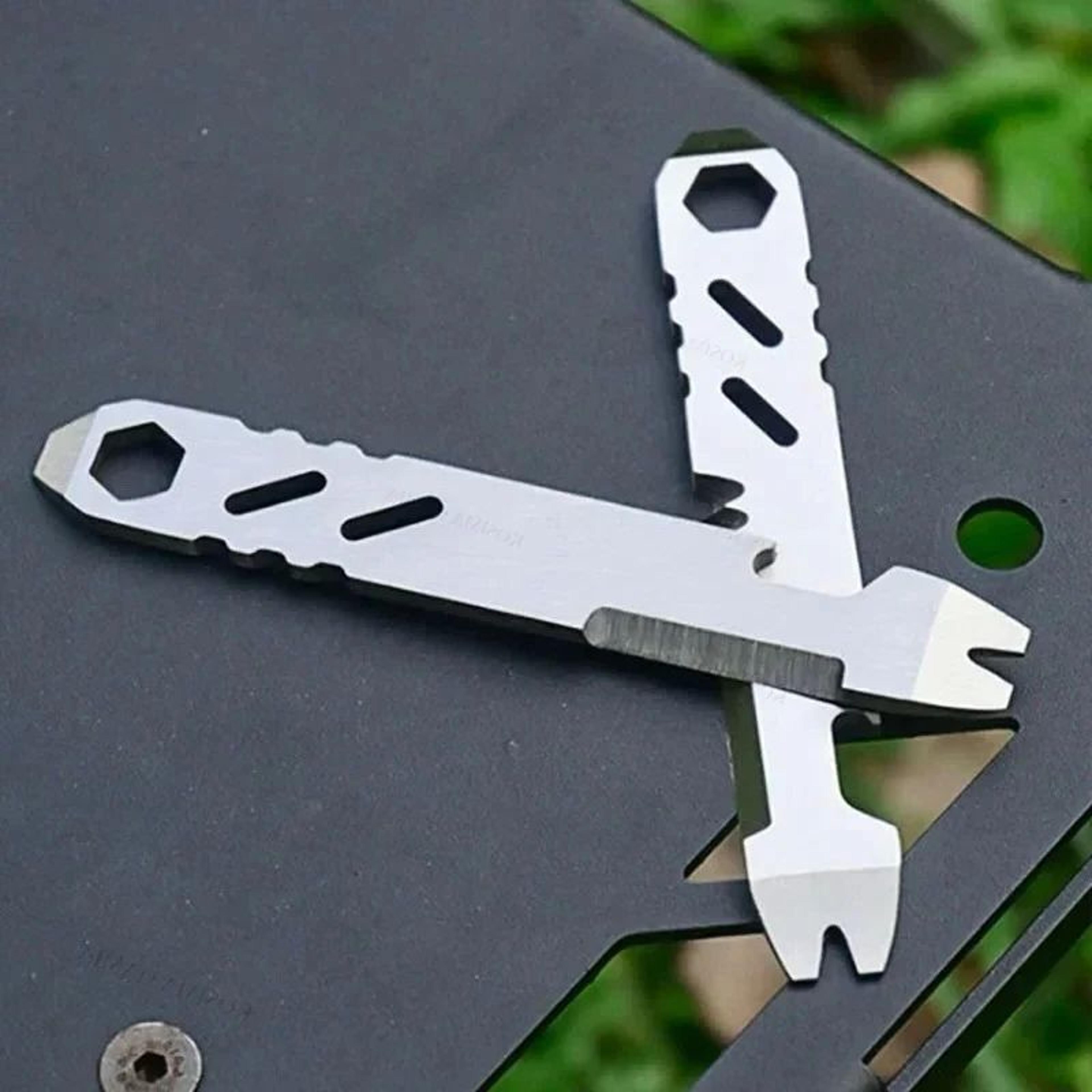 mini stainless steel edc multi tool pry bar hex wrench