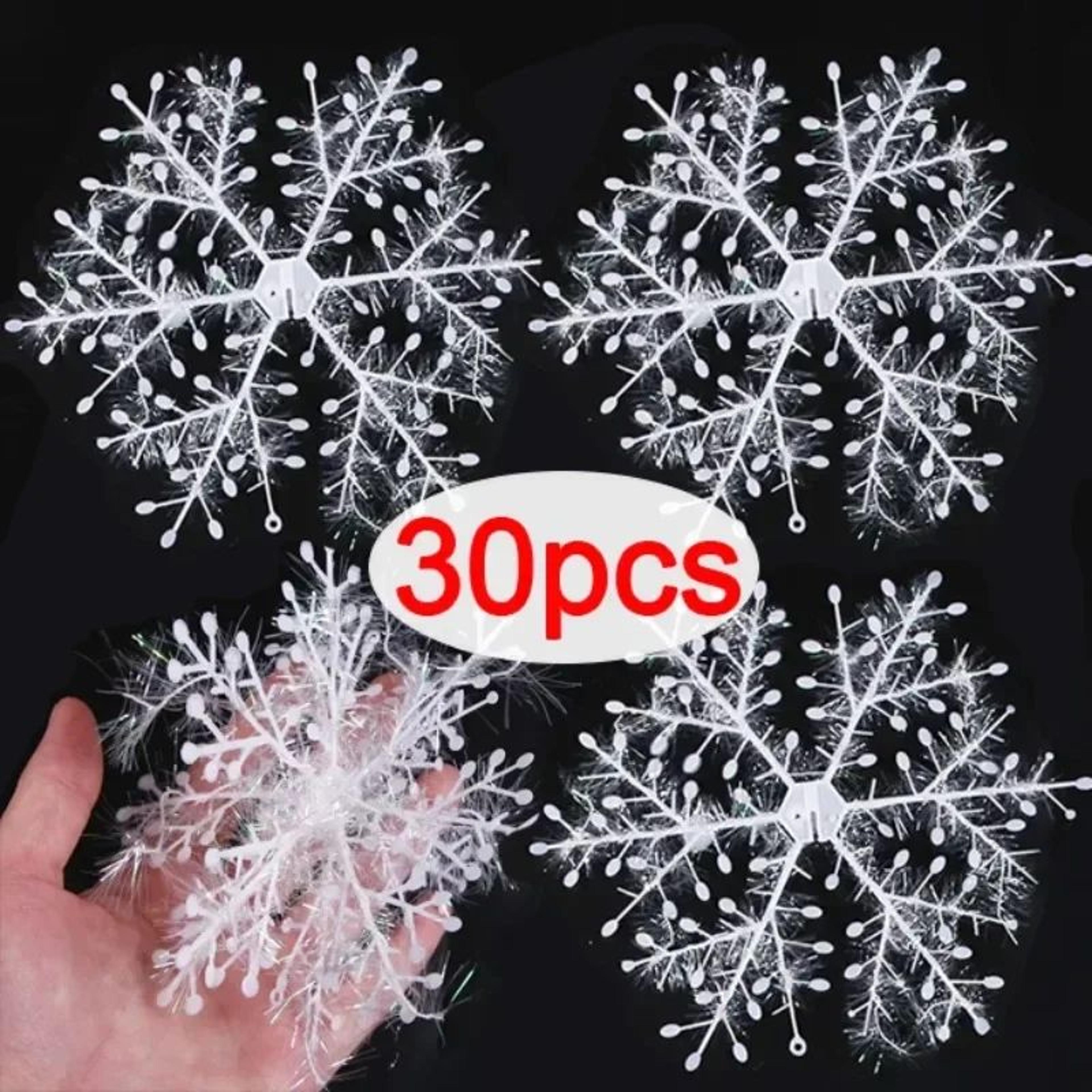 30 piece christmas snowflake ornaments white glitter tree decorations