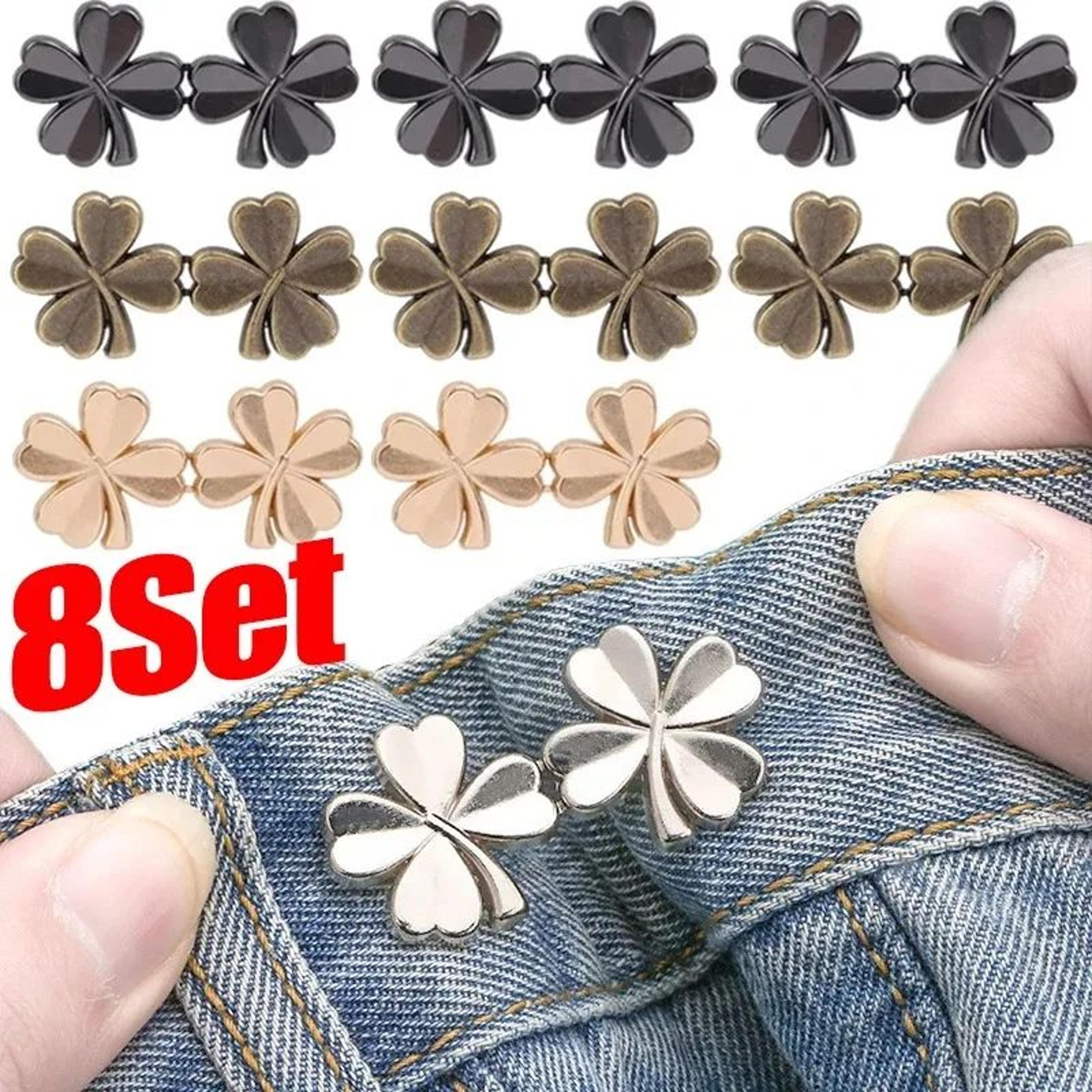 clover jean waist tightener button adjustable no sew pants waist buckle