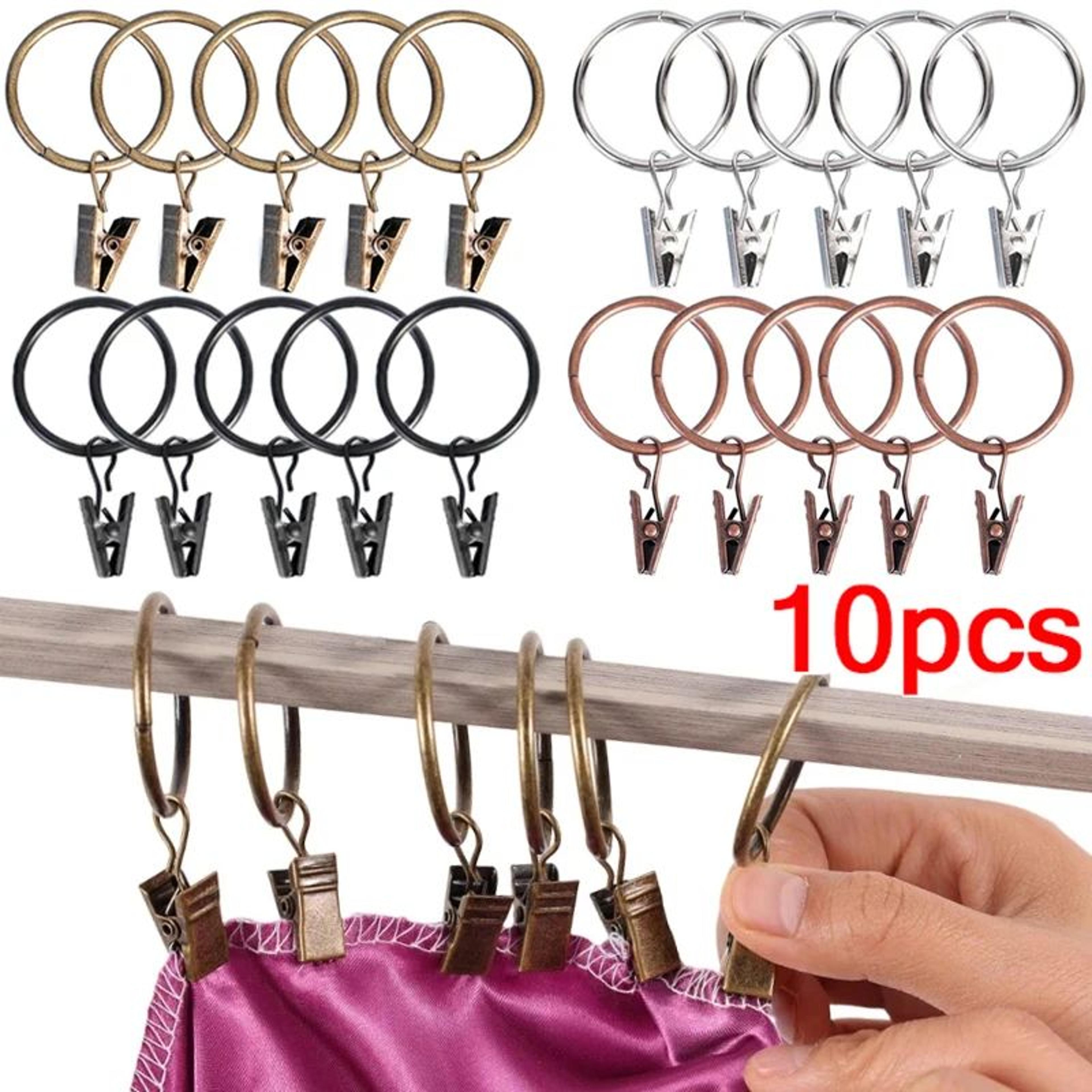 10 piece metal curtain clips with hooks rustproof curtain hanging rings
