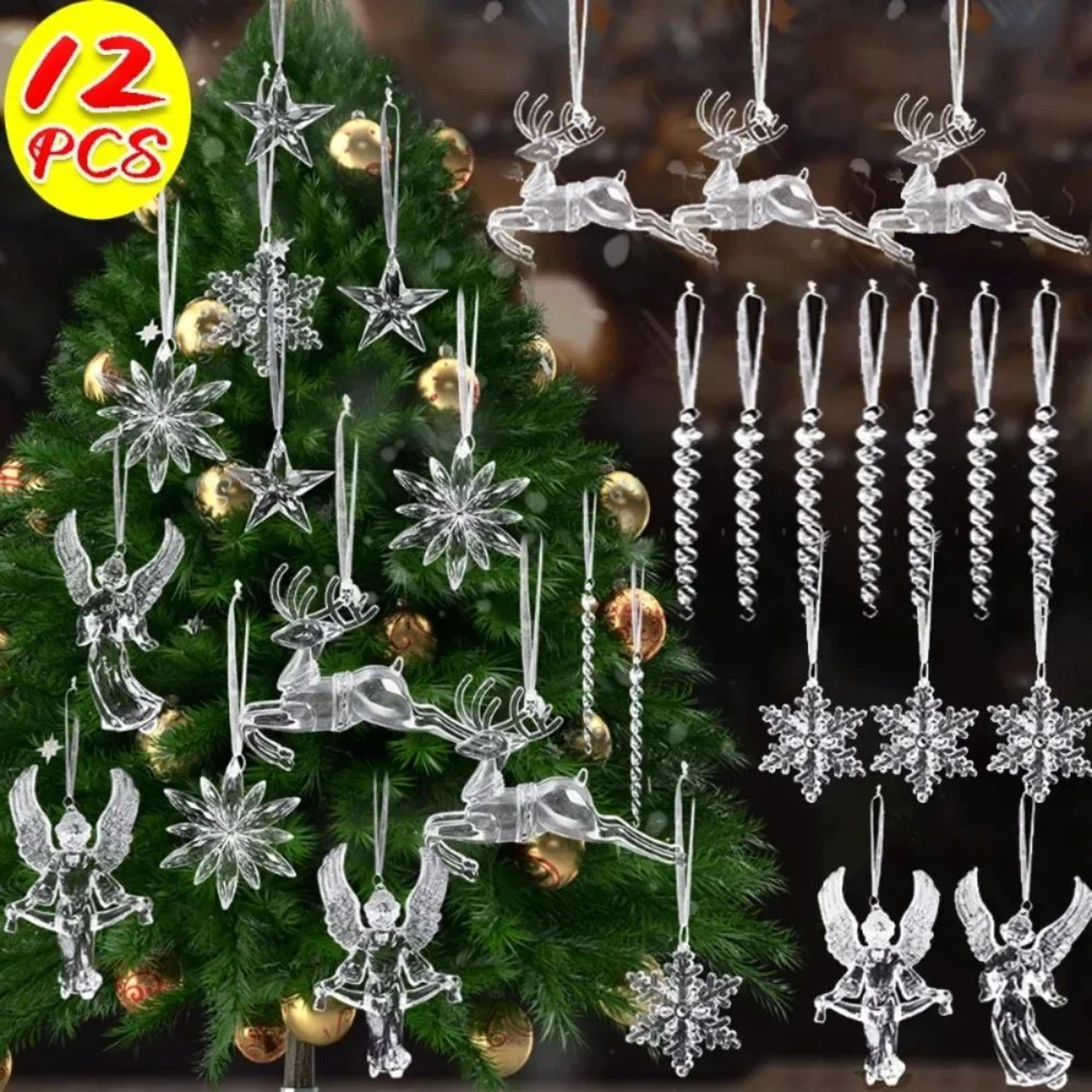 clear acrylic snowflake christmas tree ornaments