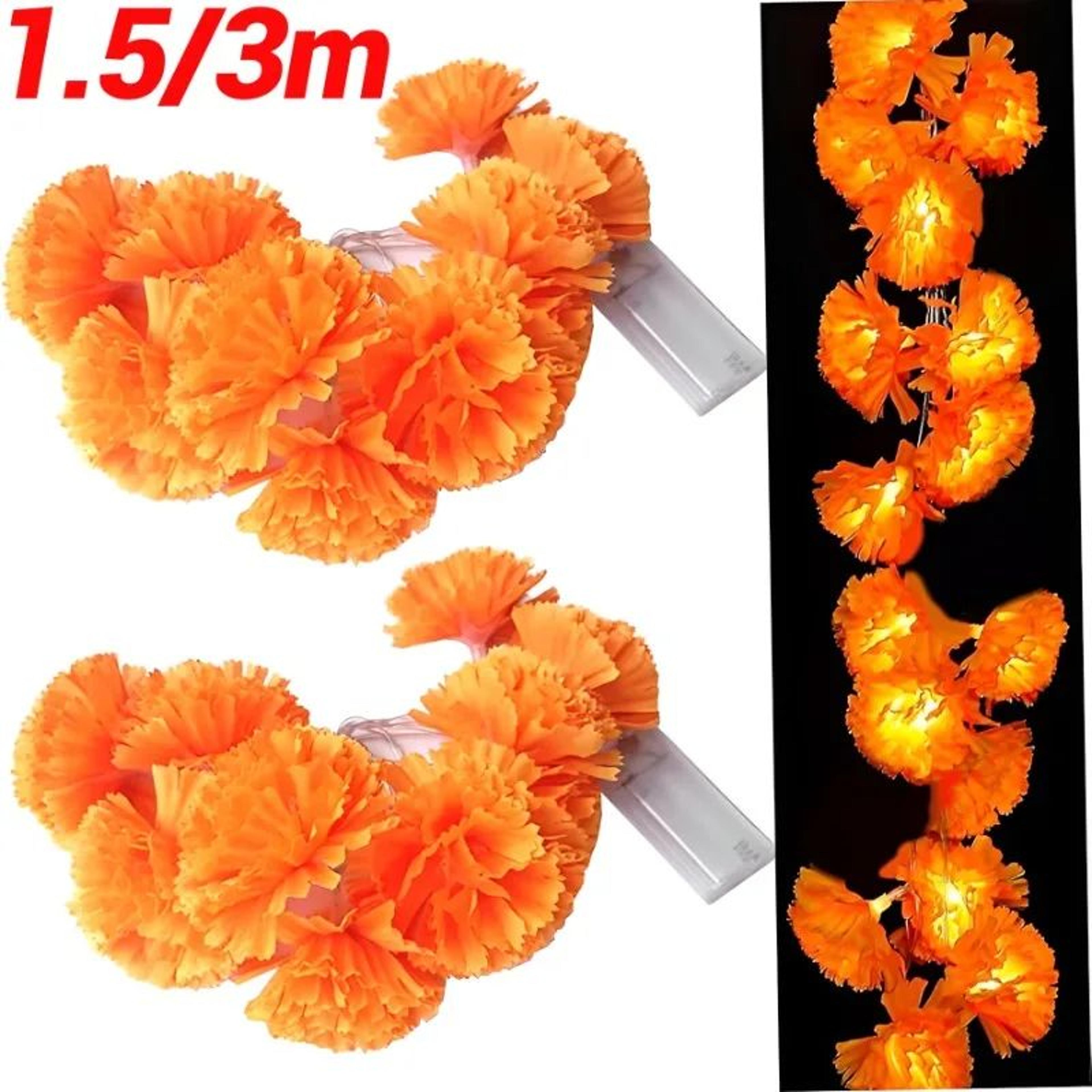 led marigold flower garland lights battery powered party decoration