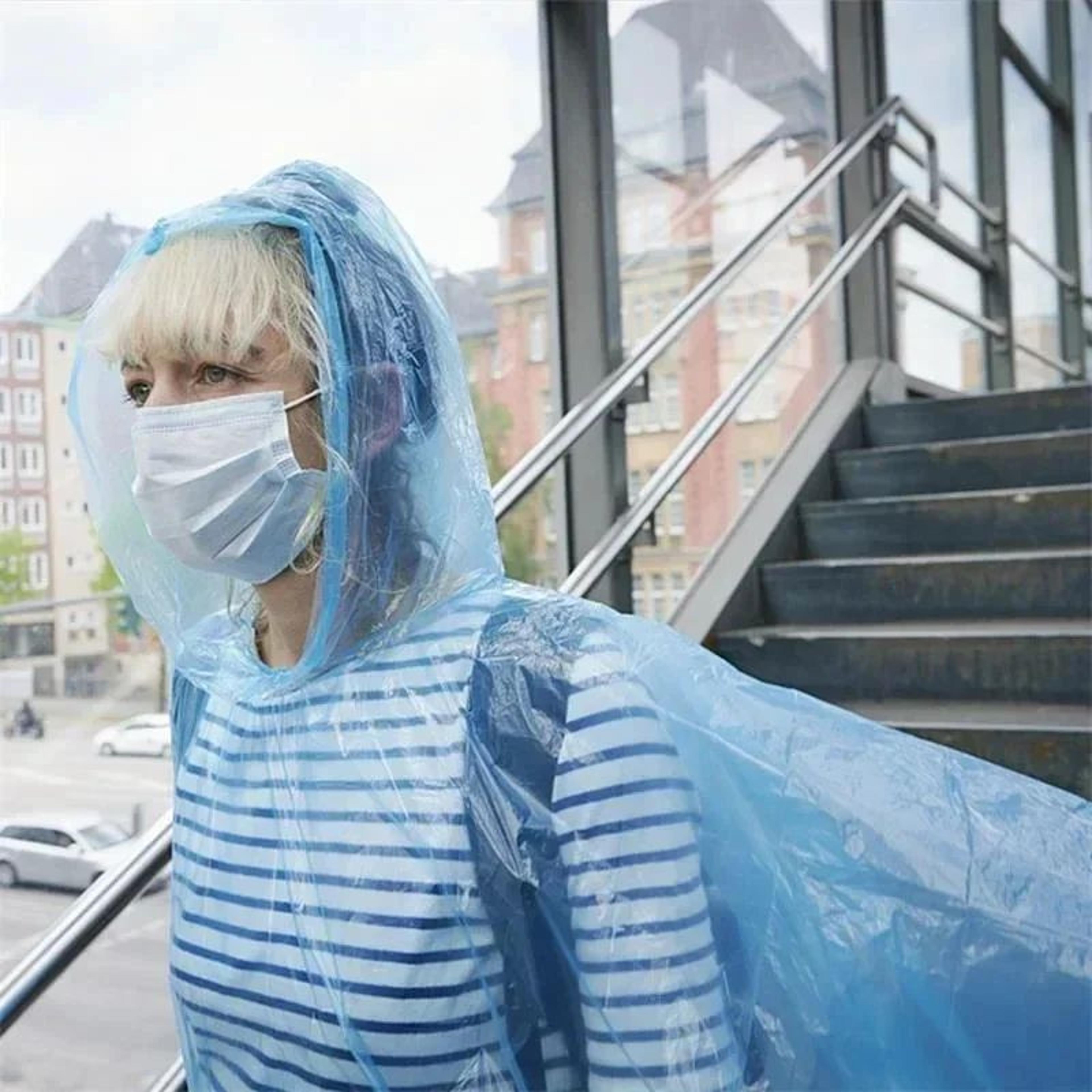 portable emergency raincoat ball with keychain waterproof poncho