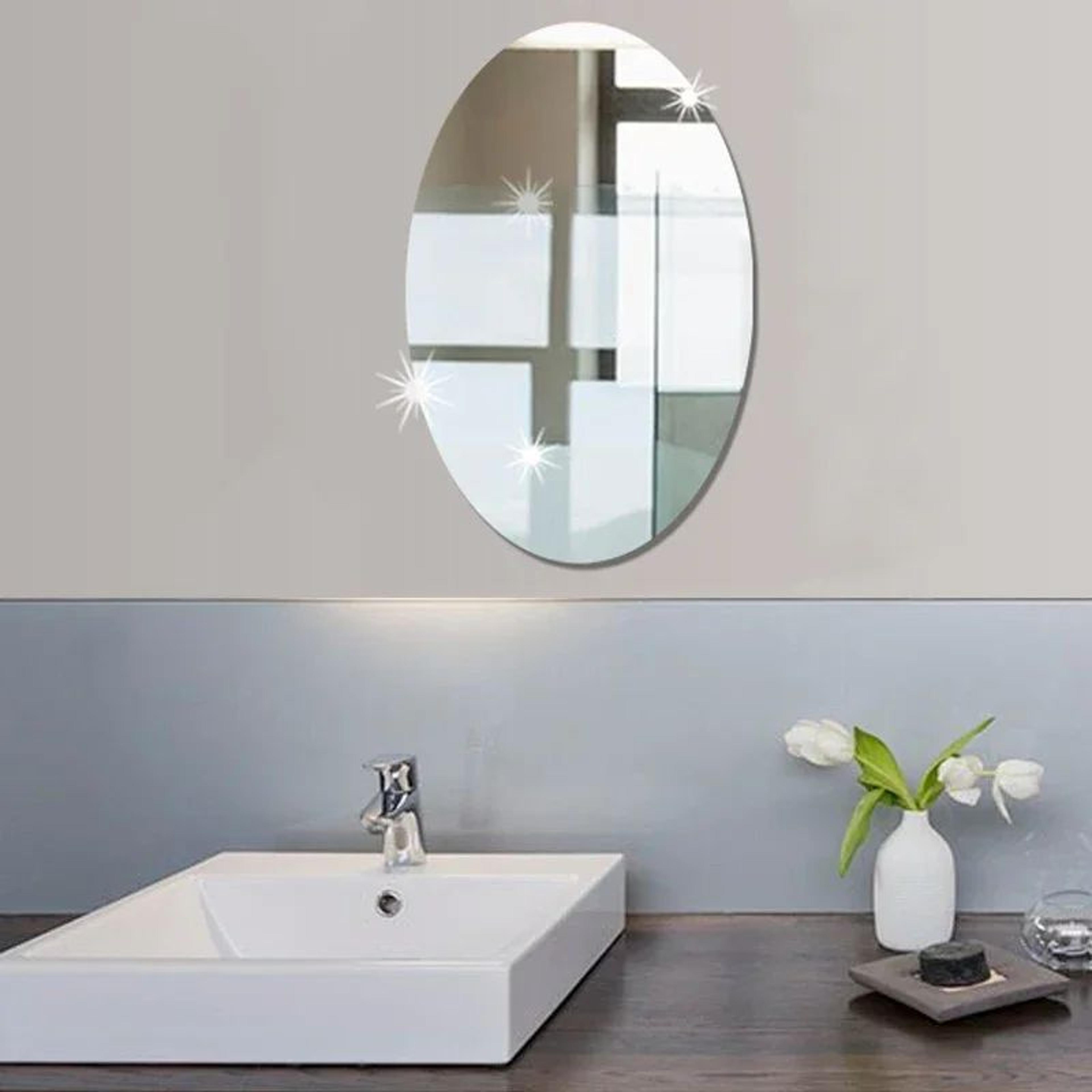 3d acrylic mirror wall stickers reflective oval decor