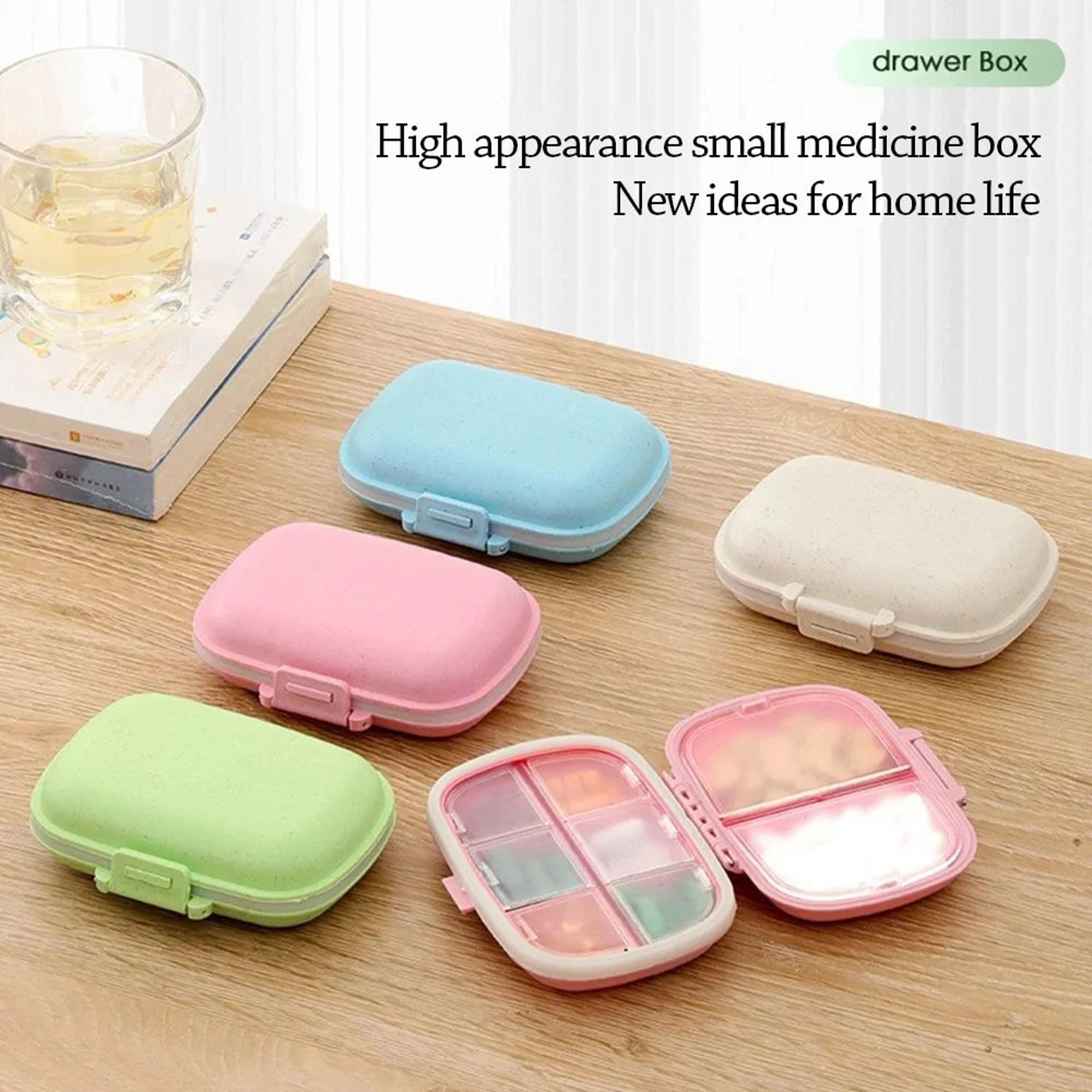 portable pill organizer 8 compartment travel medicine storage box