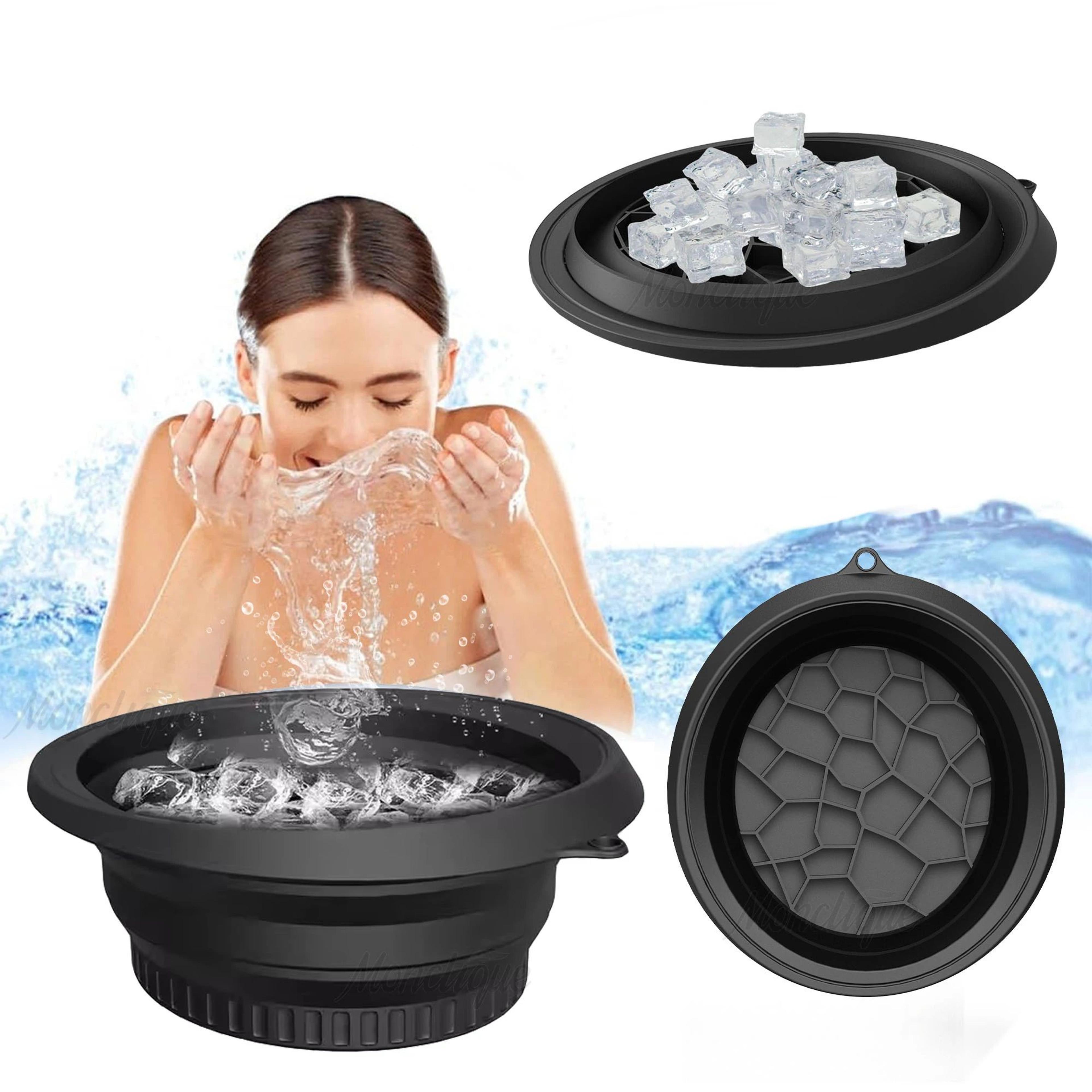 portable foldable ice face bowl silicone facial ice bath