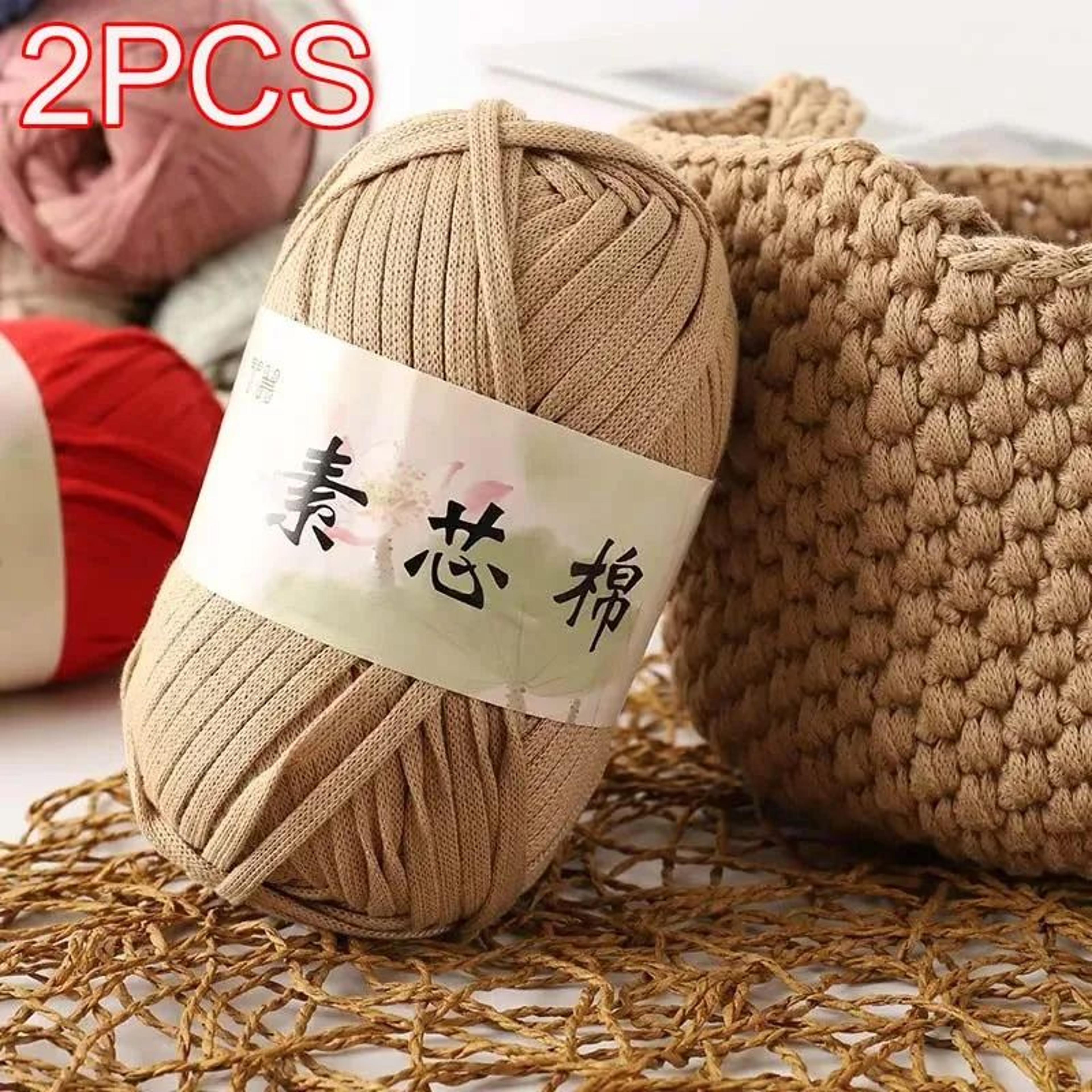 flat crochet t shirt yarn for bags and home decor 2 pack